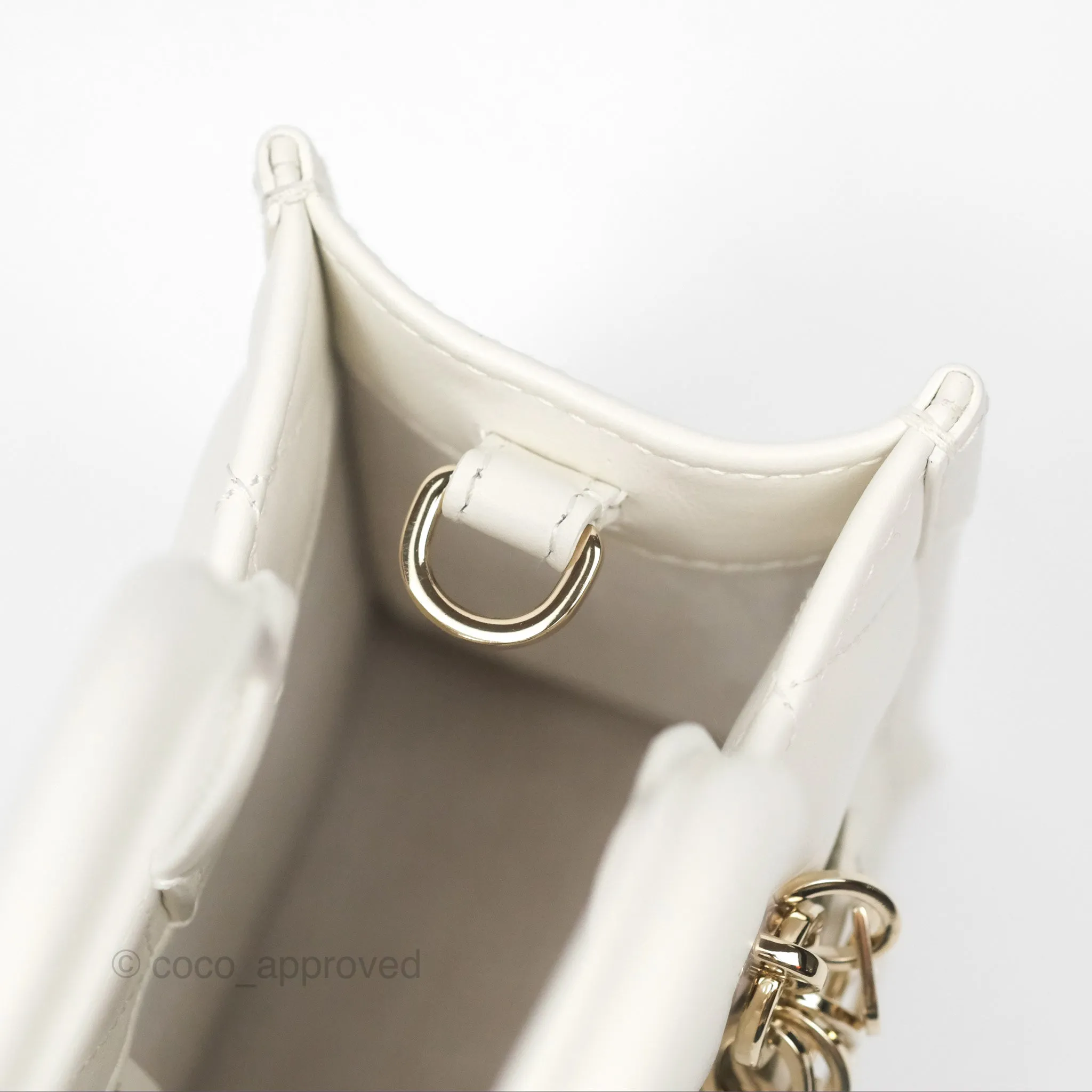Christian Dior Mini Dior Book Tote Latte Macrocannage Calfskin Gold Hardware