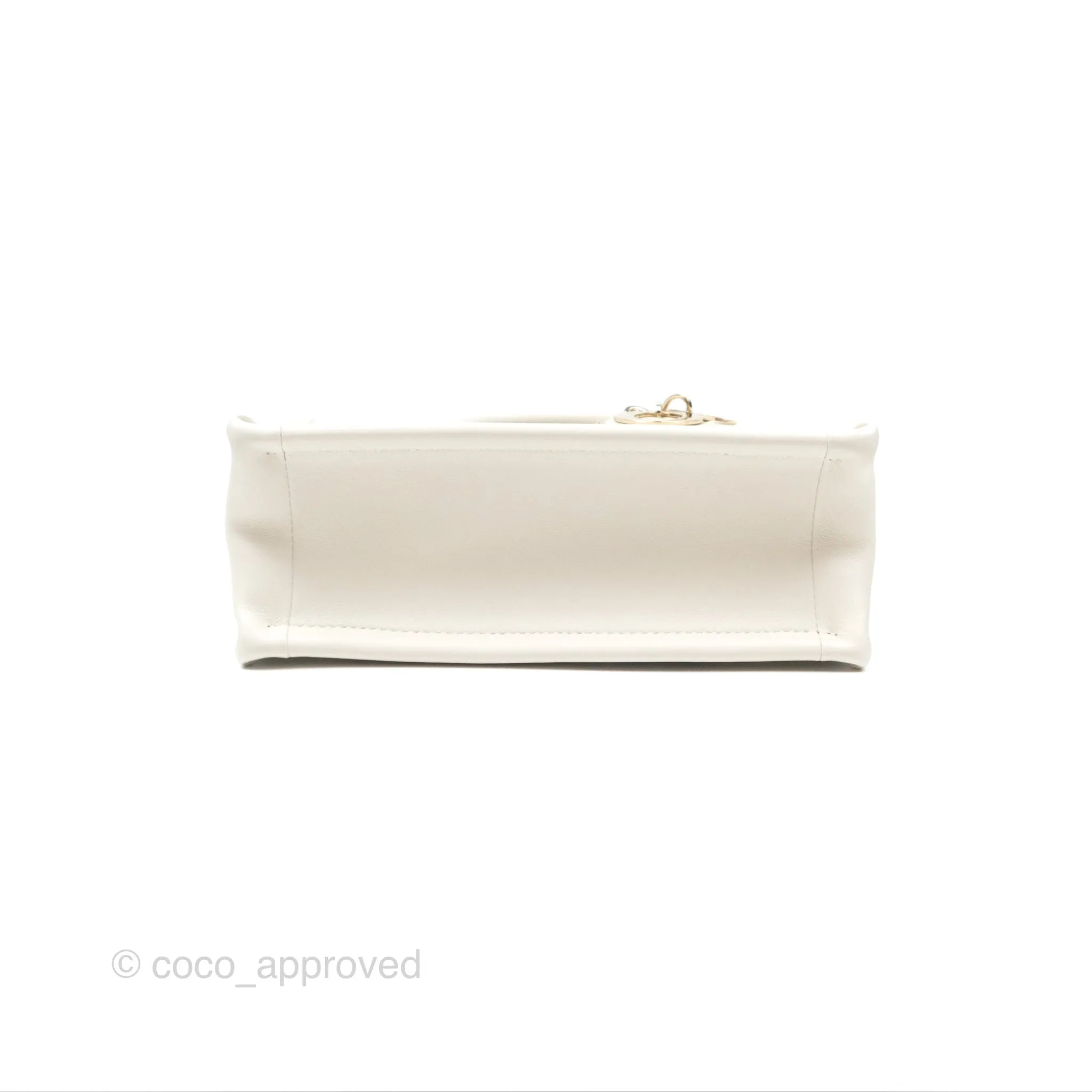 Christian Dior Mini Dior Book Tote Latte Macrocannage Calfskin Gold Hardware