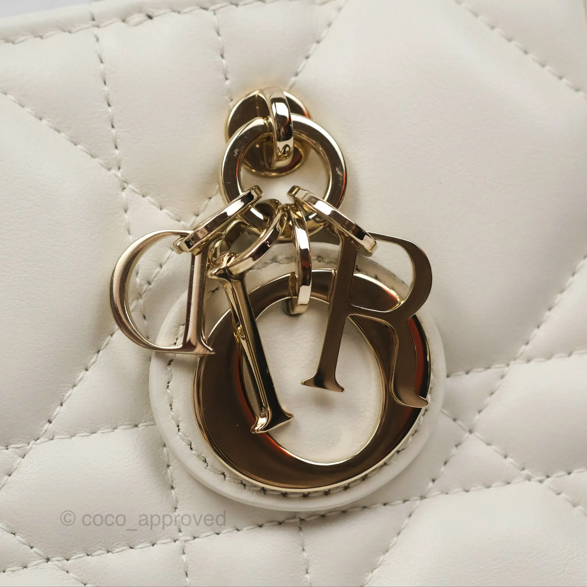 Christian Dior Mini Dior Book Tote Latte Macrocannage Calfskin Gold Hardware