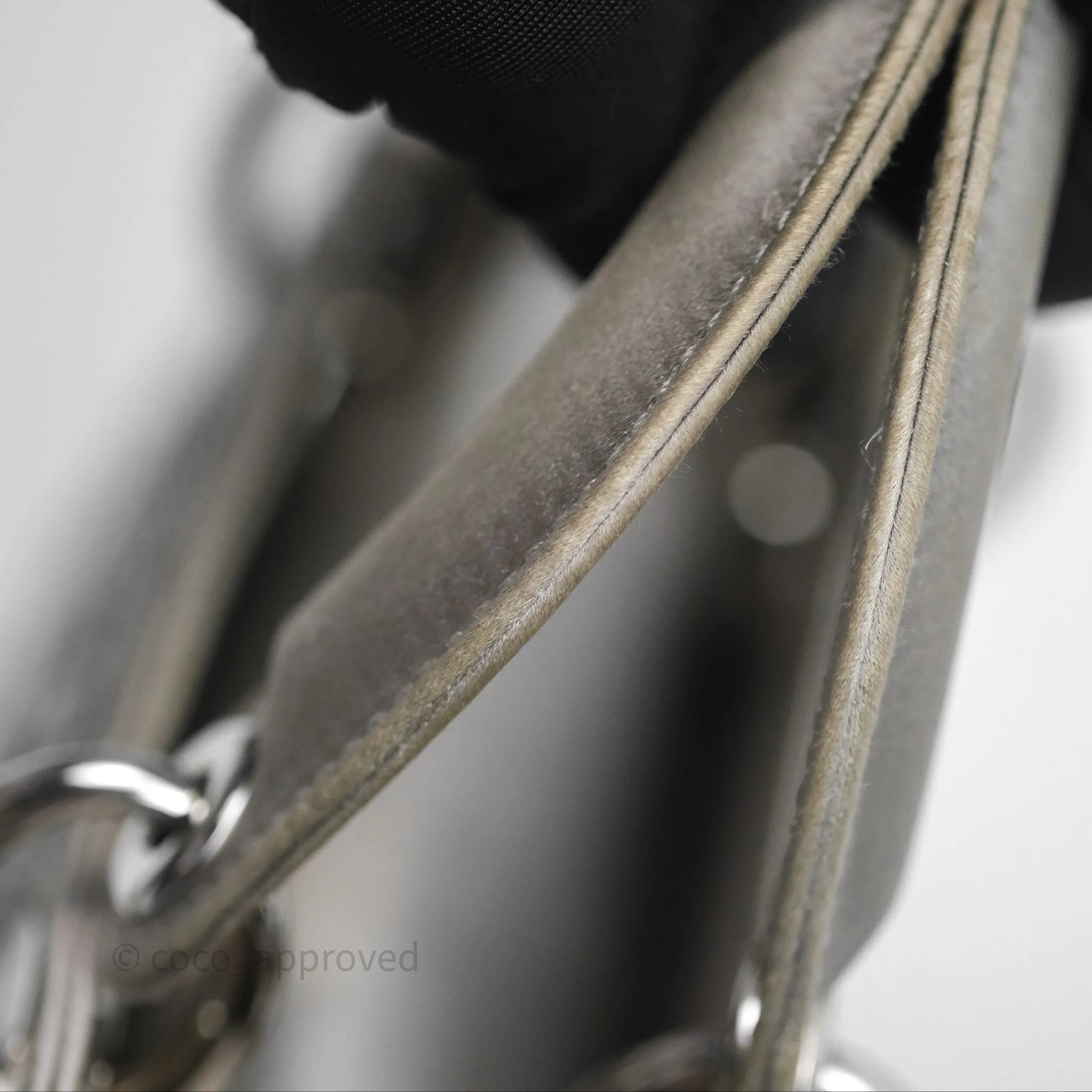 Christian Dior Mini Lady Dior Bag Grey Strass Cannage Satin Silver Hardware
