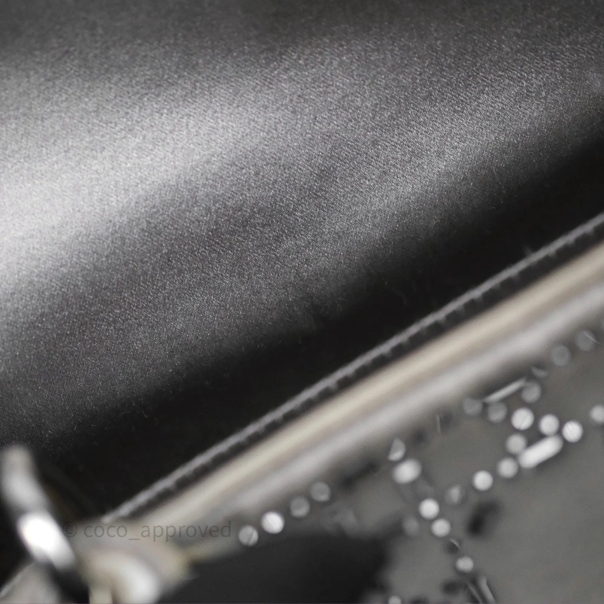 Christian Dior Mini Lady Dior Bag Grey Strass Cannage Satin Silver Hardware