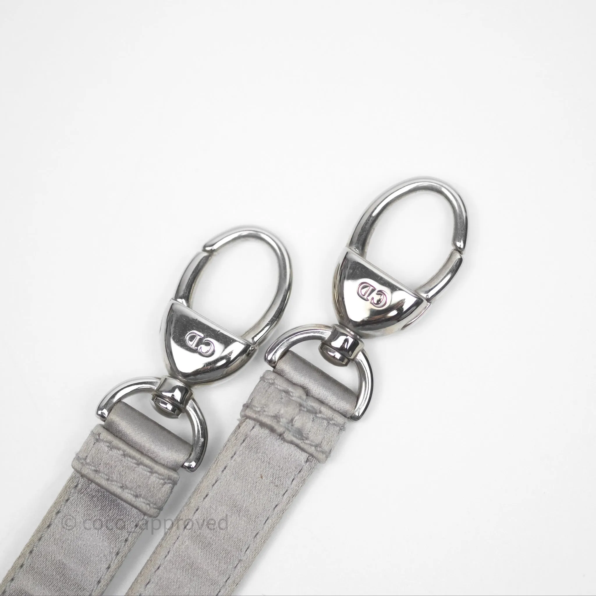 Christian Dior Mini Lady Dior Bag Grey Strass Cannage Satin Silver Hardware