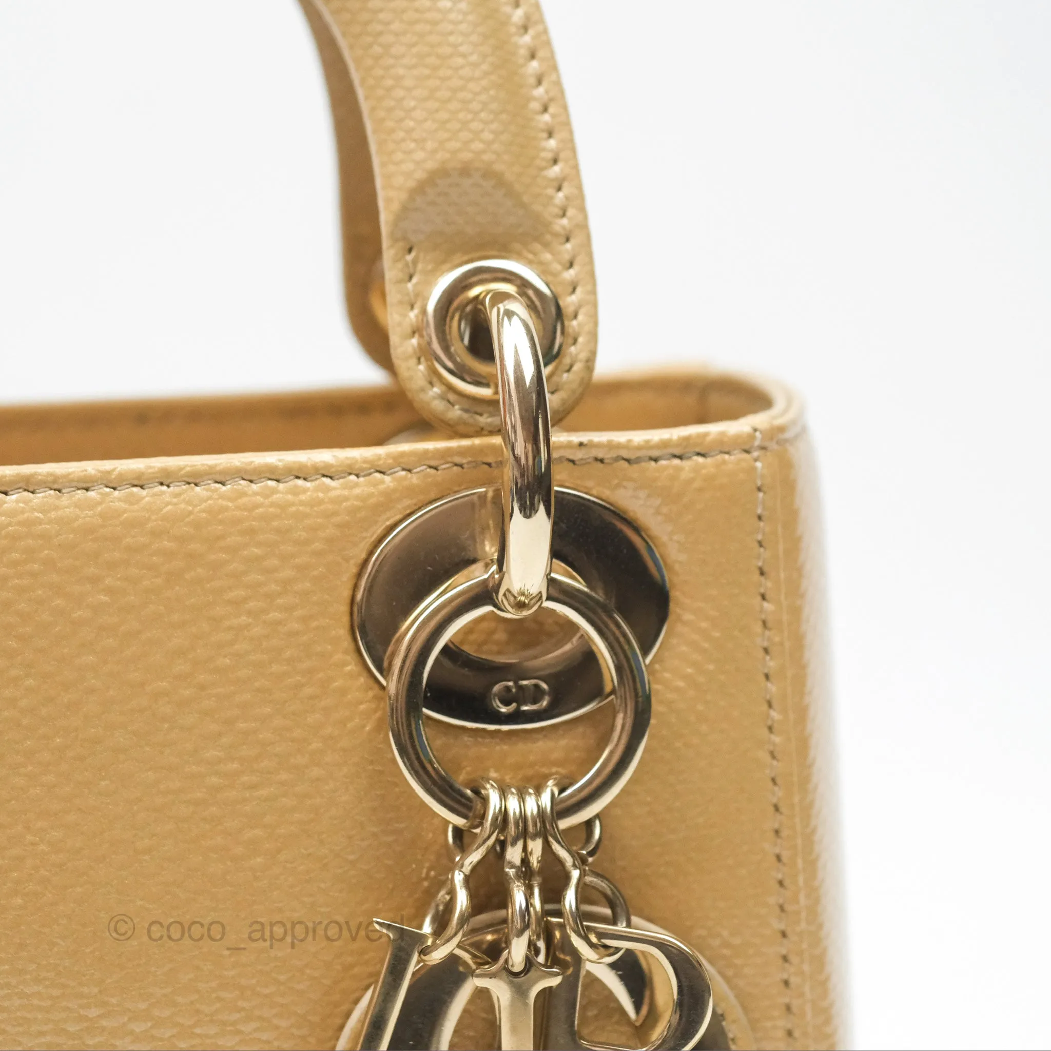 Christian Dior Mini Lady Dior Beige Lizard Gold Hardware