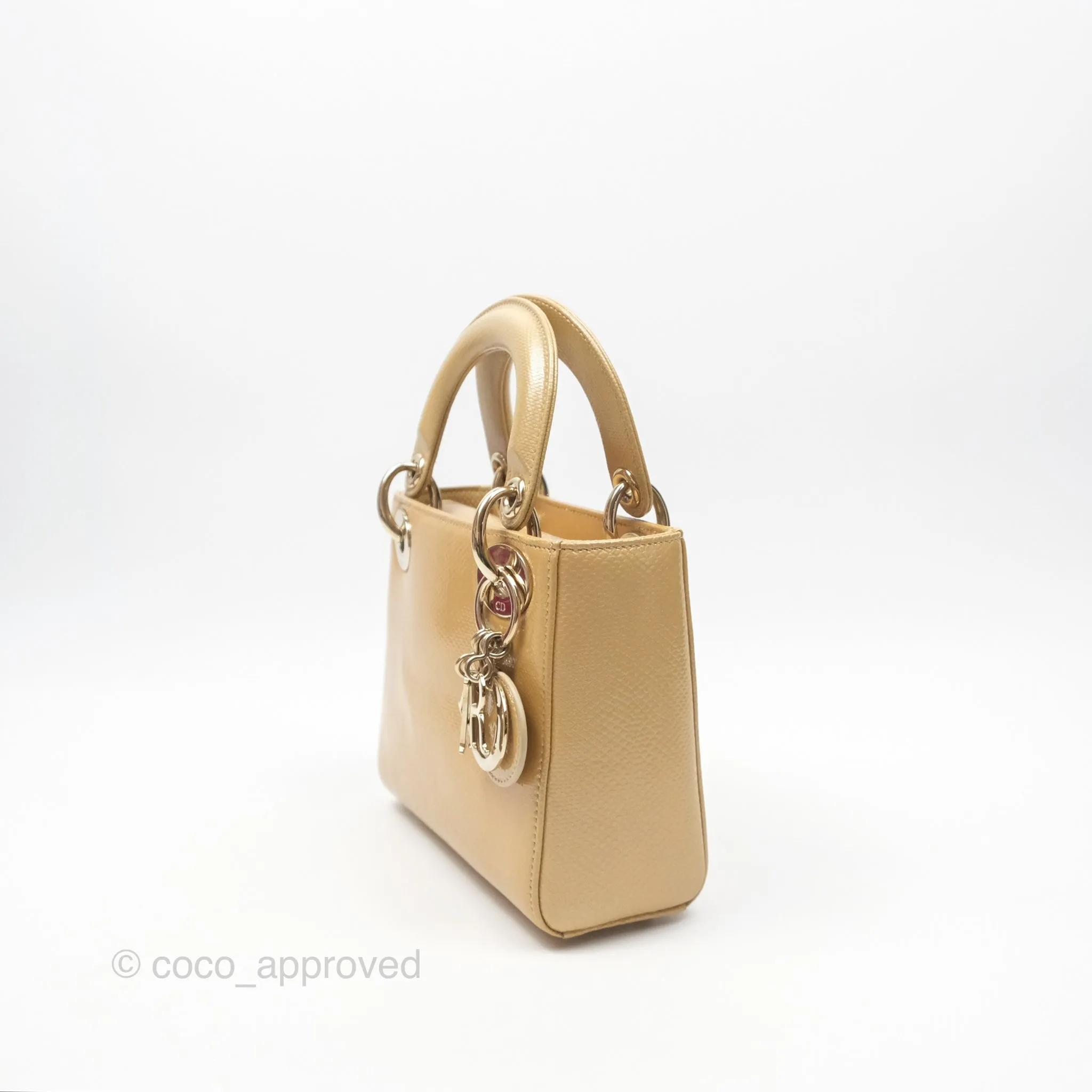Christian Dior Mini Lady Dior Beige Lizard Gold Hardware