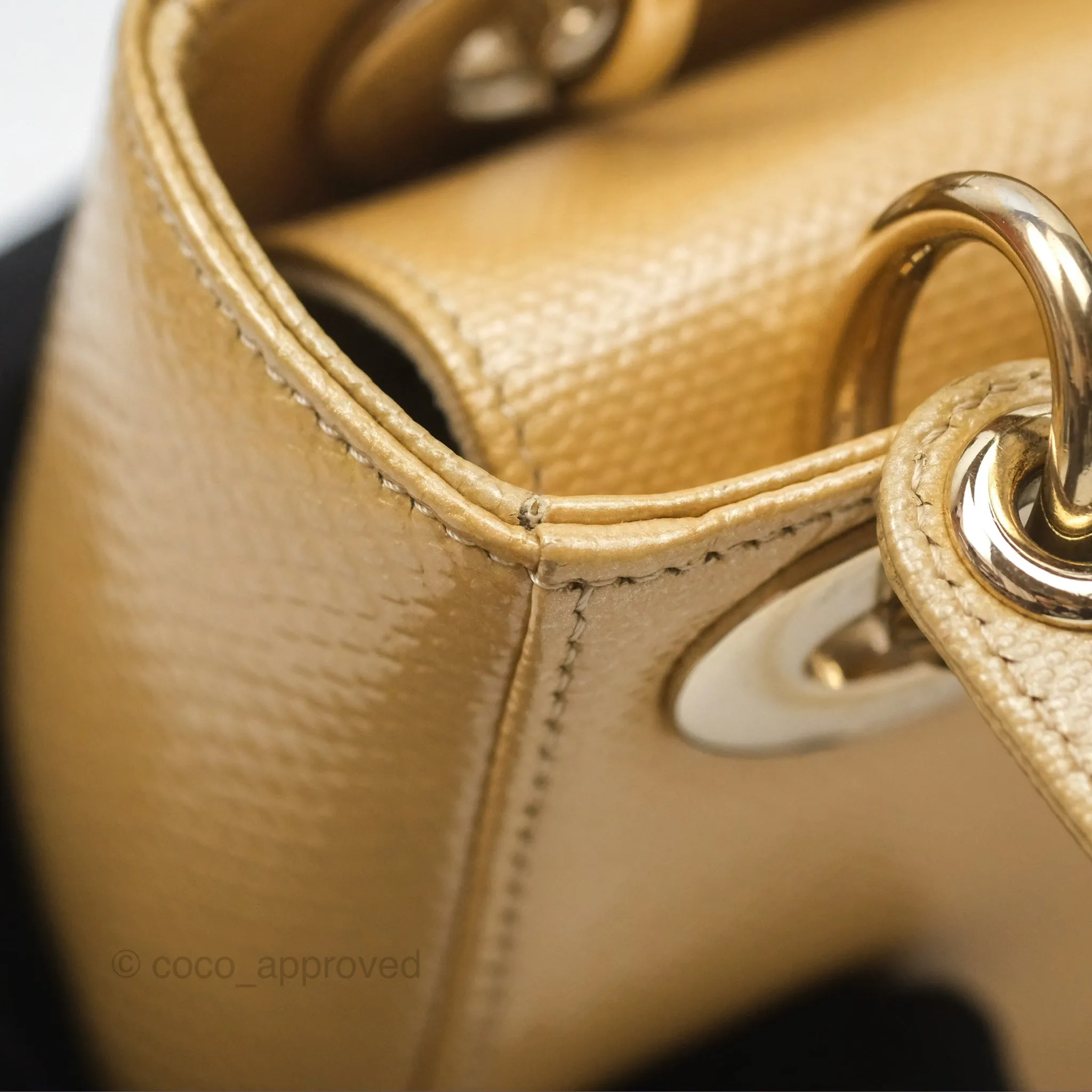Christian Dior Mini Lady Dior Beige Lizard Gold Hardware