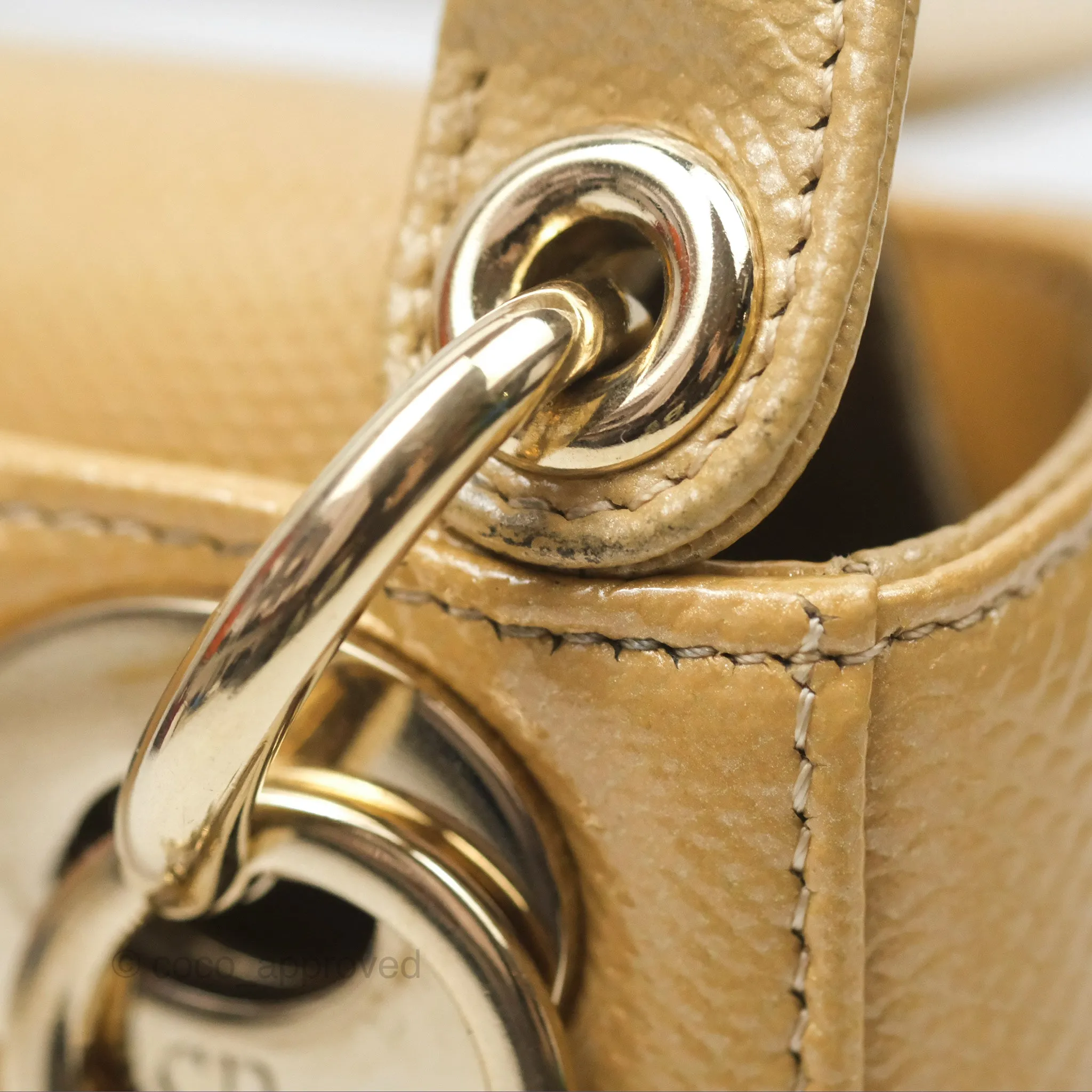 Christian Dior Mini Lady Dior Beige Lizard Gold Hardware