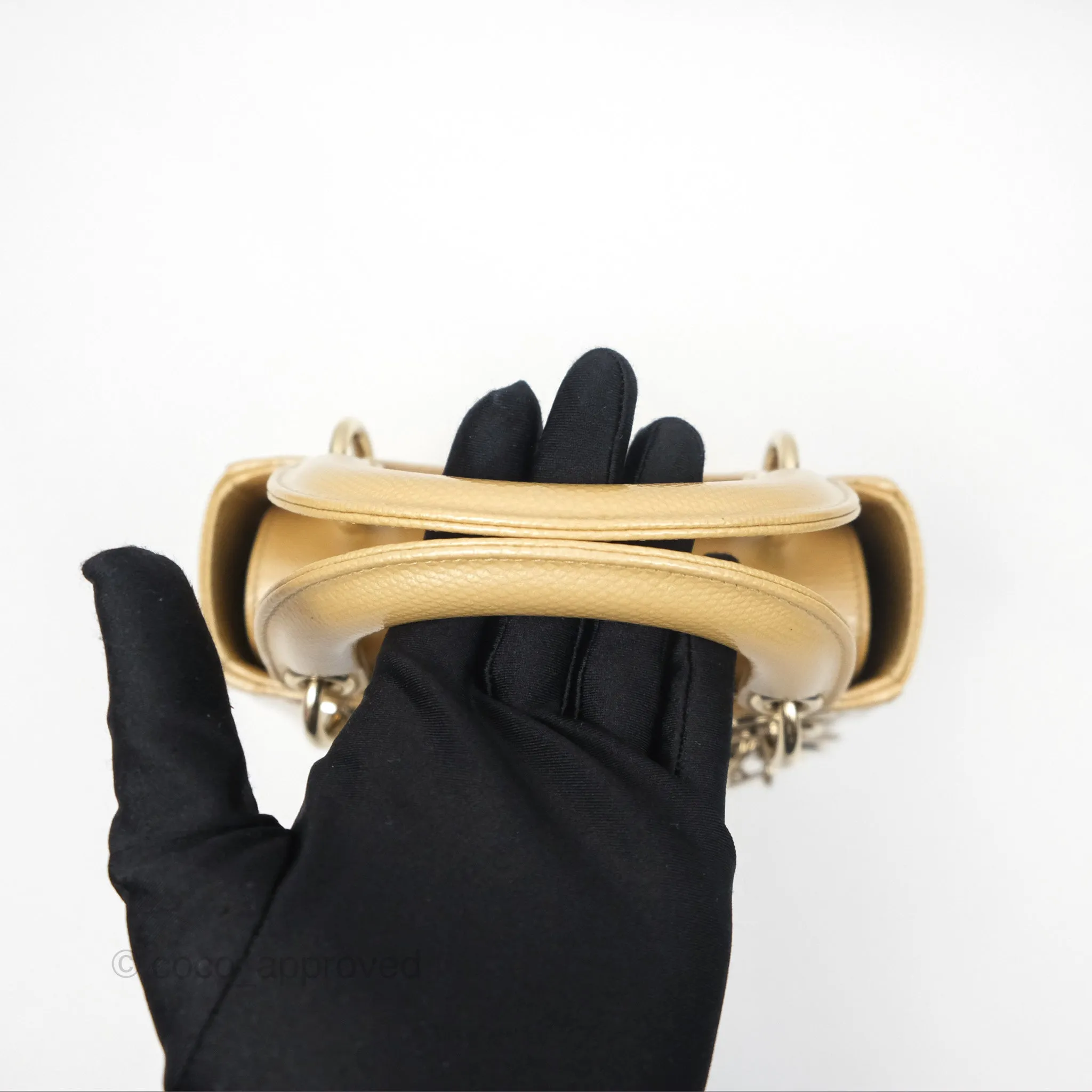 Christian Dior Mini Lady Dior Beige Lizard Gold Hardware