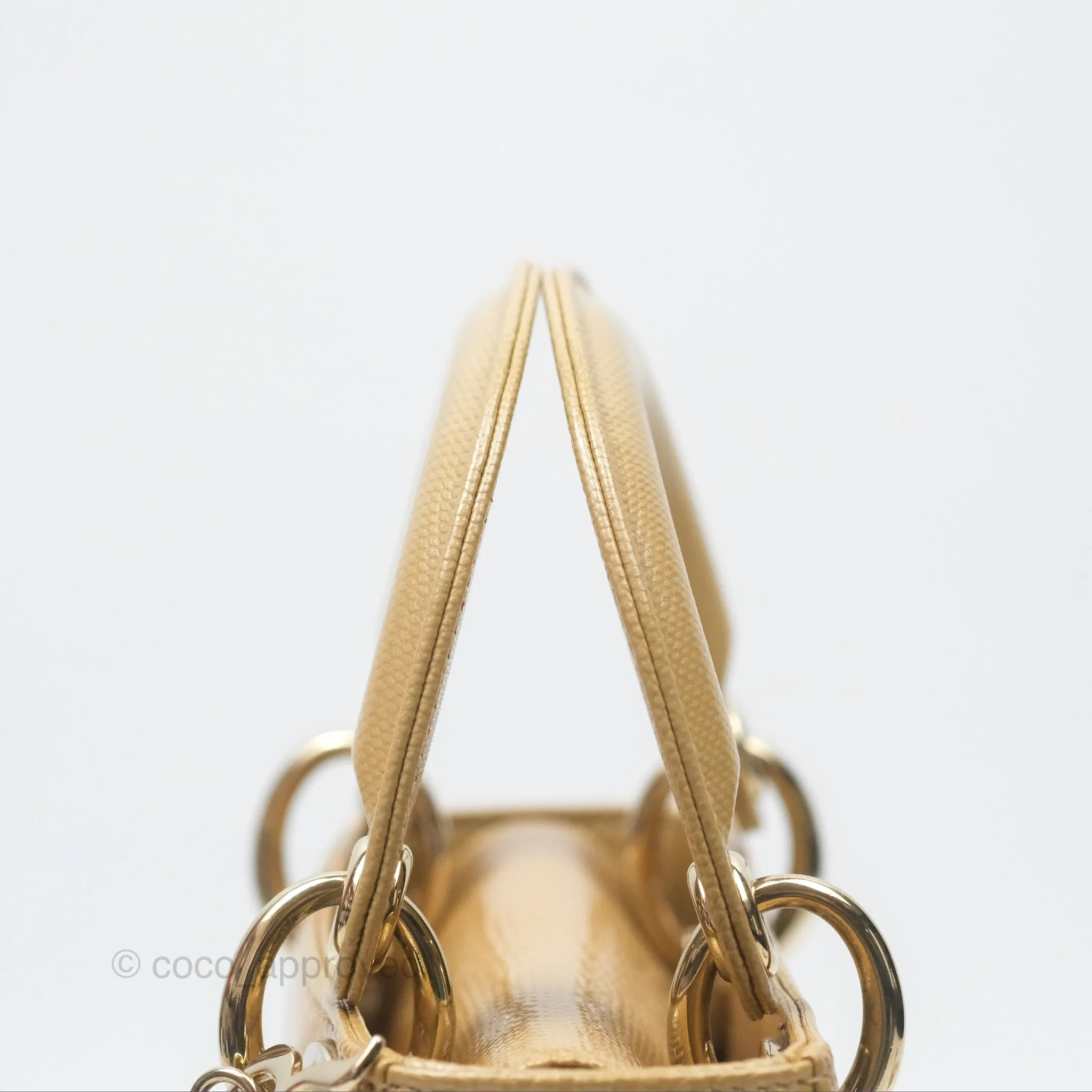 Christian Dior Mini Lady Dior Beige Lizard Gold Hardware
