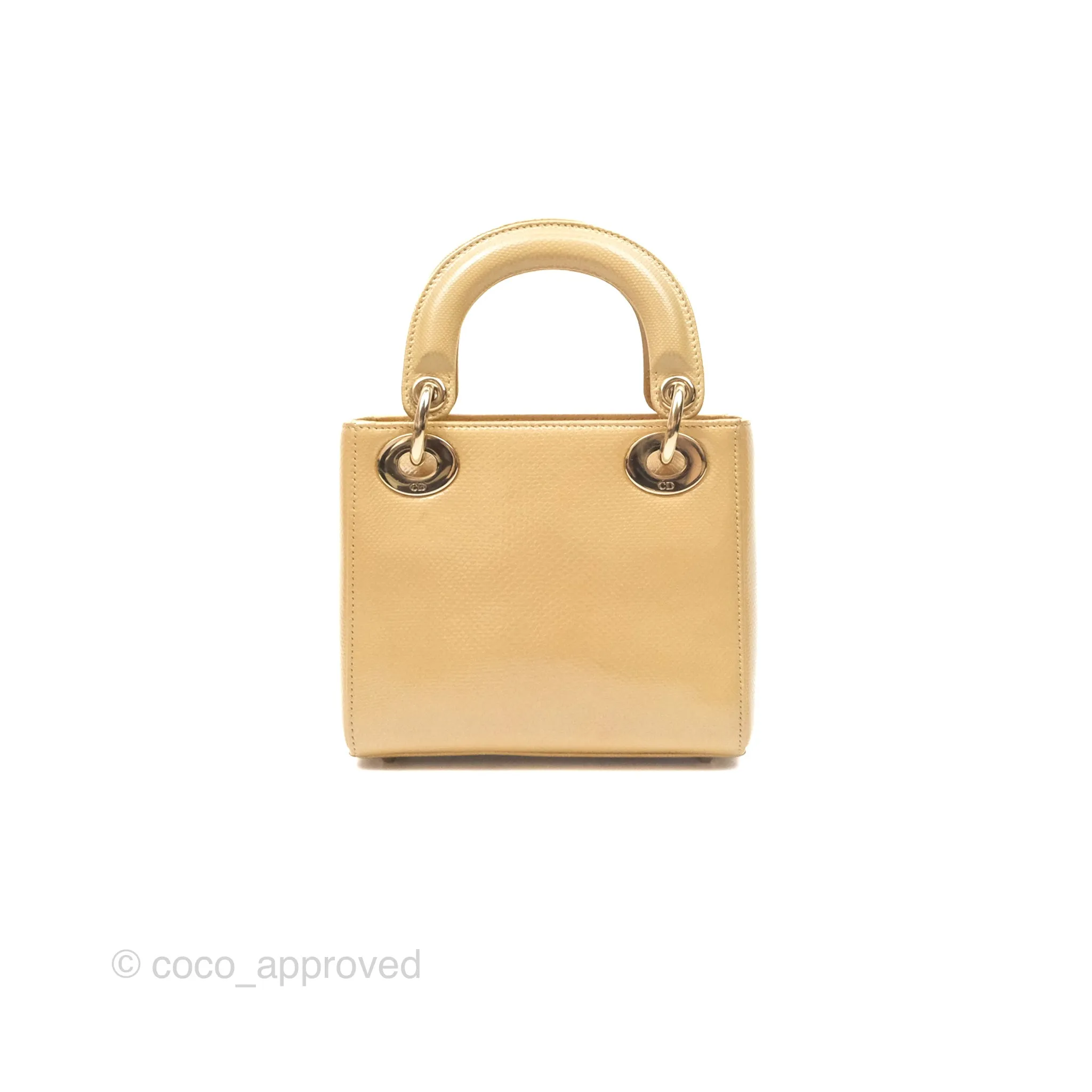 Christian Dior Mini Lady Dior Beige Lizard Gold Hardware