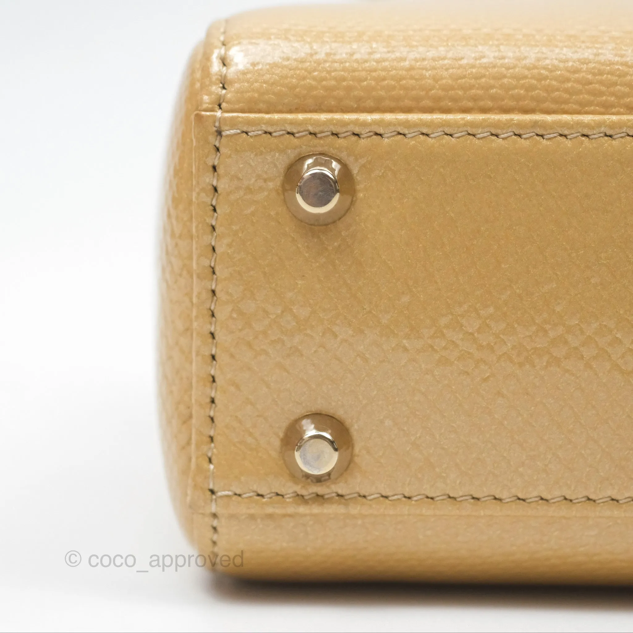 Christian Dior Mini Lady Dior Beige Lizard Gold Hardware