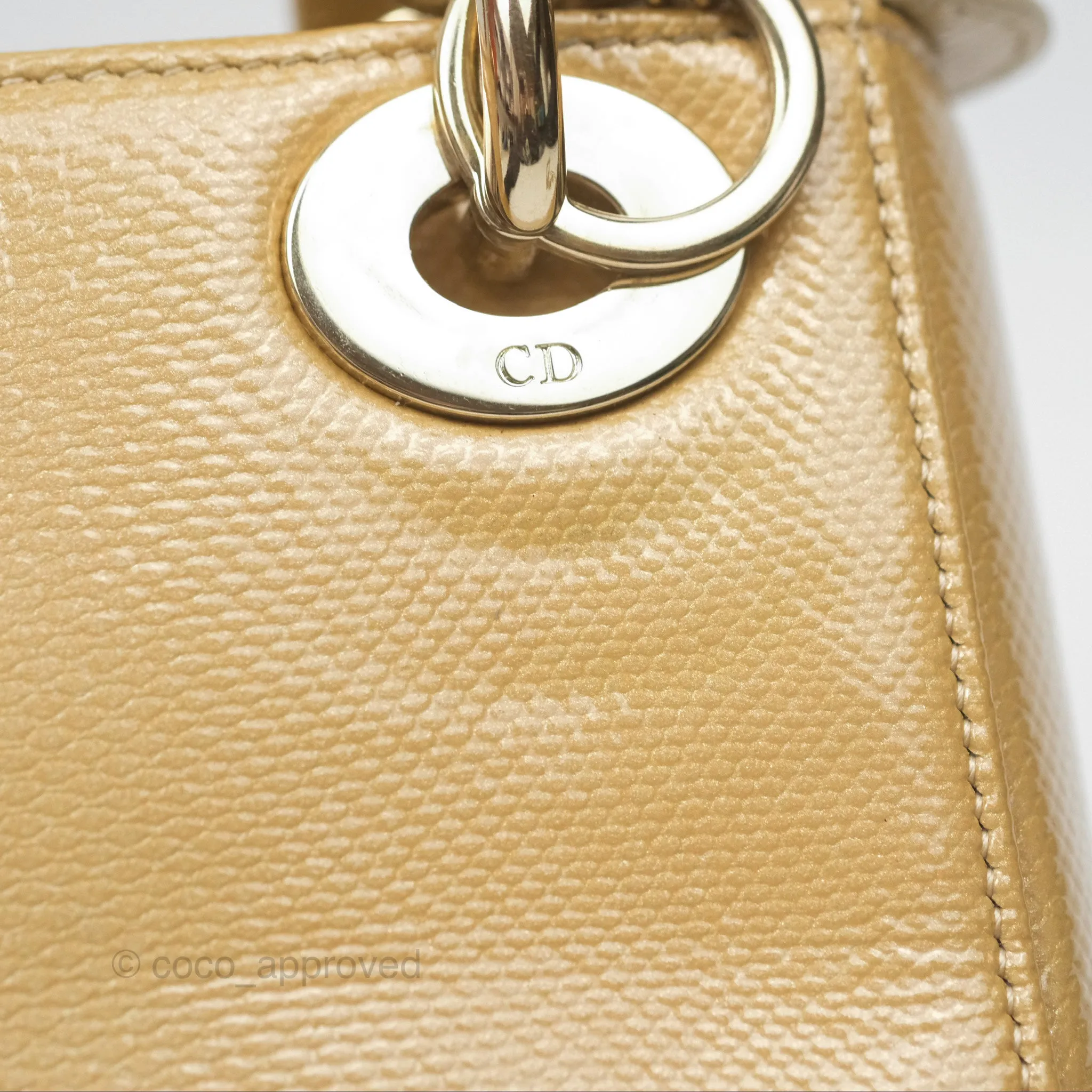Christian Dior Mini Lady Dior Beige Lizard Gold Hardware