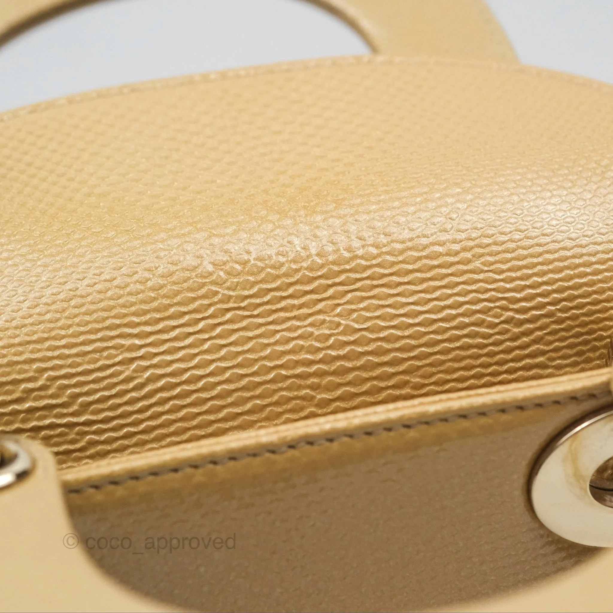 Christian Dior Mini Lady Dior Beige Lizard Gold Hardware