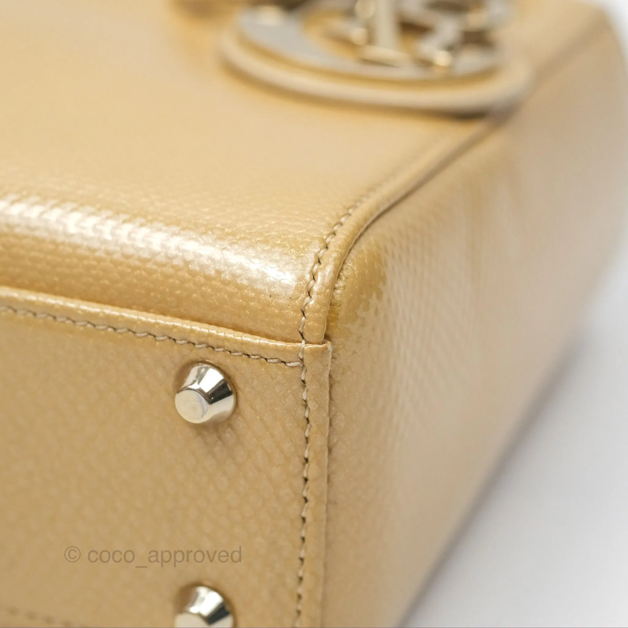 Christian Dior Mini Lady Dior Beige Lizard Gold Hardware