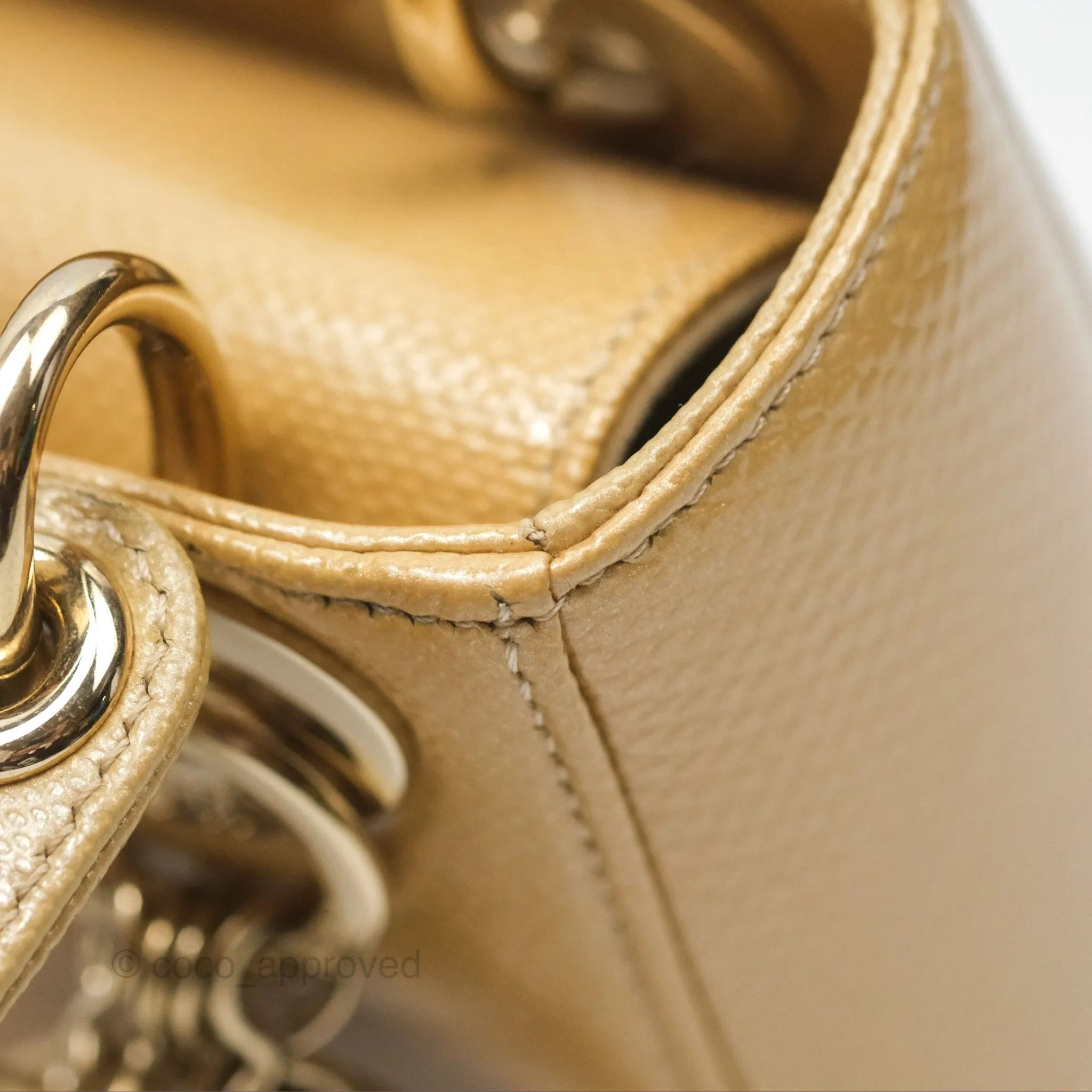 Christian Dior Mini Lady Dior Beige Lizard Gold Hardware