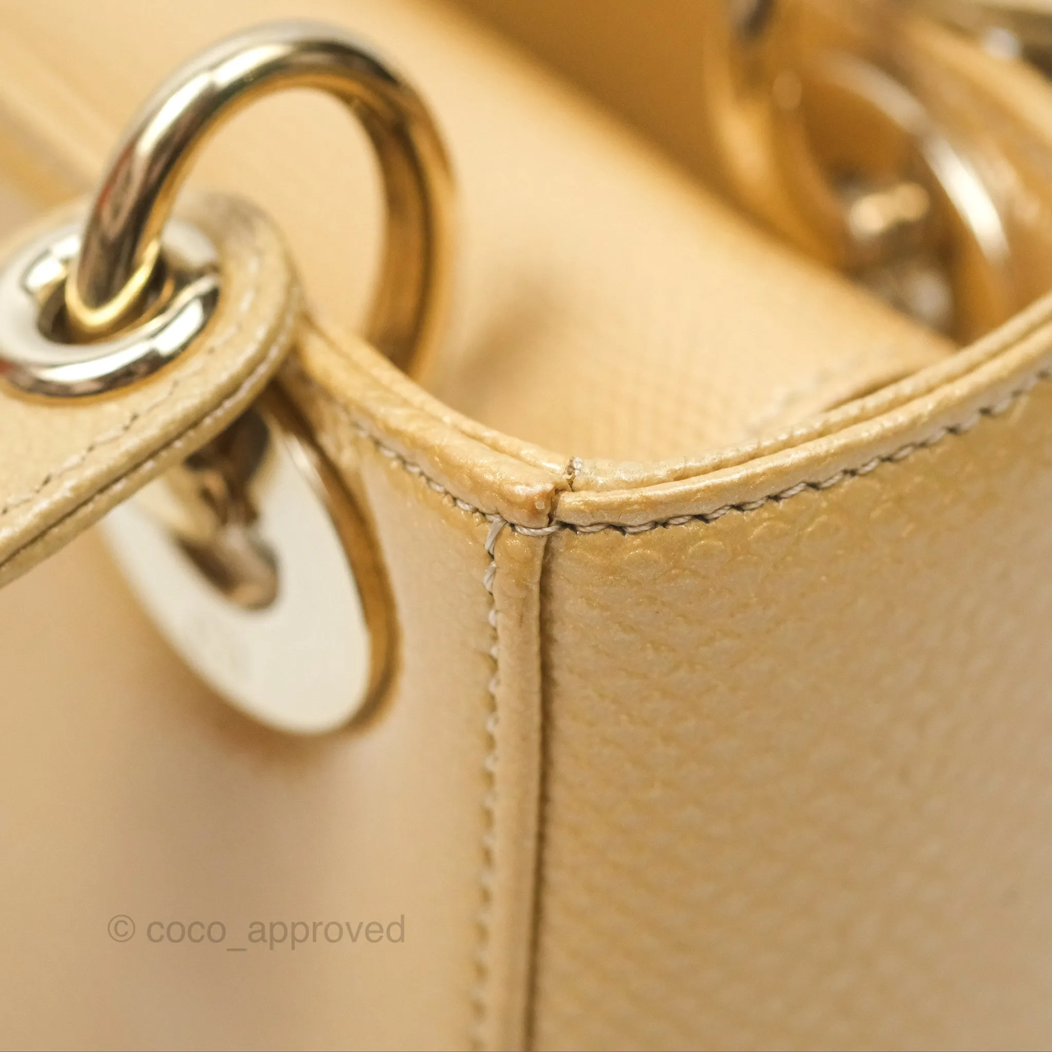 Christian Dior Mini Lady Dior Beige Lizard Gold Hardware