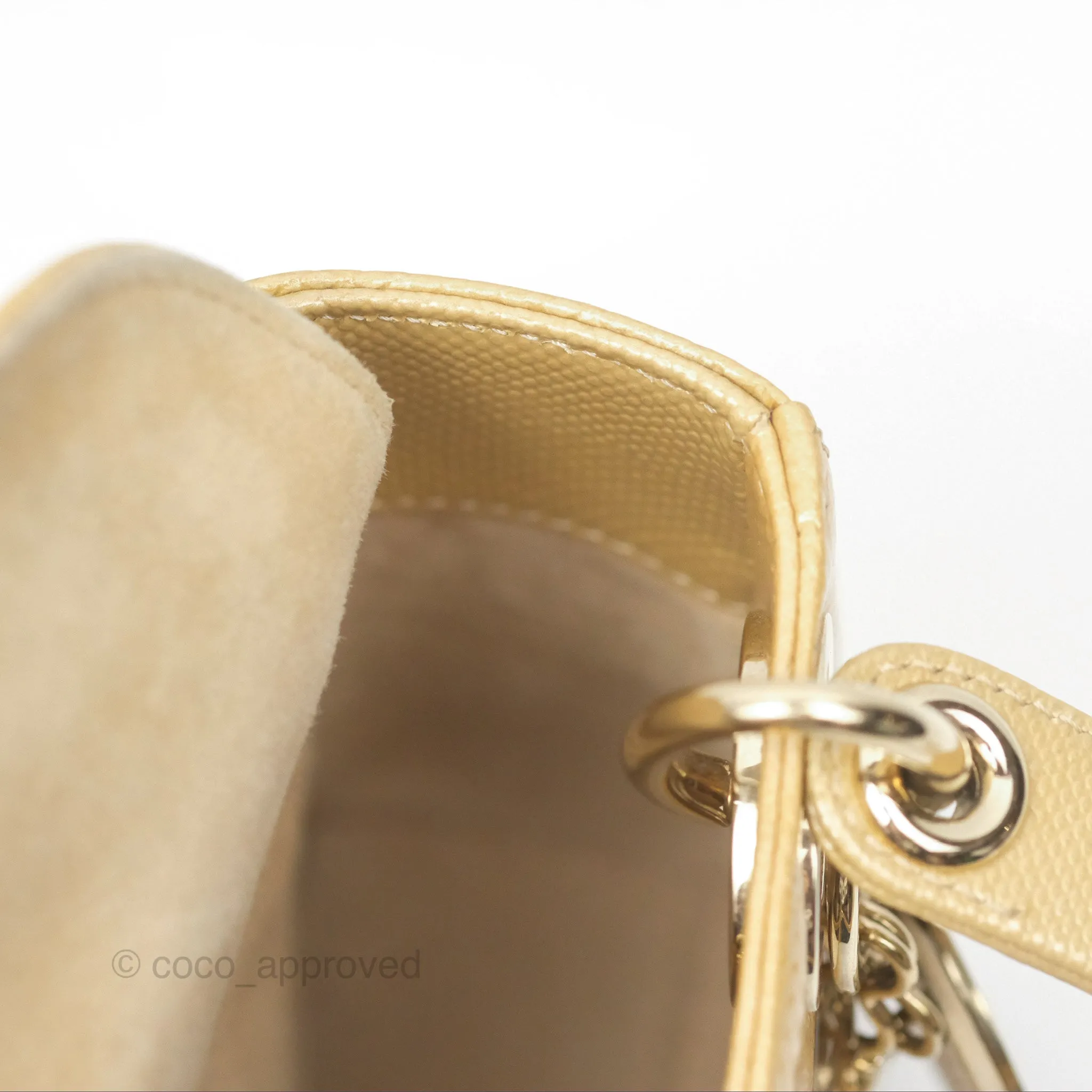 Christian Dior Mini Lady Dior Beige Lizard Gold Hardware