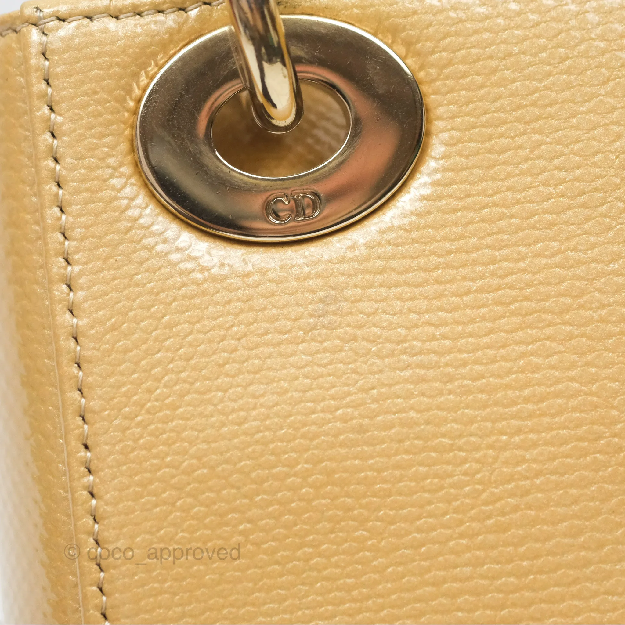 Christian Dior Mini Lady Dior Beige Lizard Gold Hardware