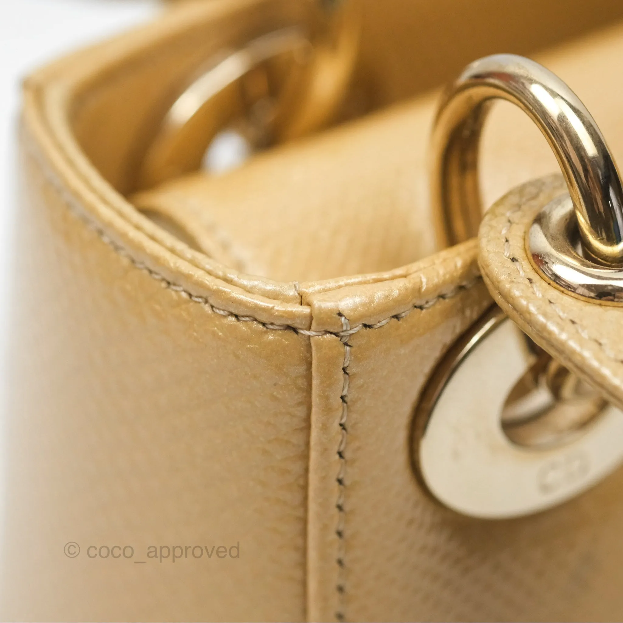 Christian Dior Mini Lady Dior Beige Lizard Gold Hardware