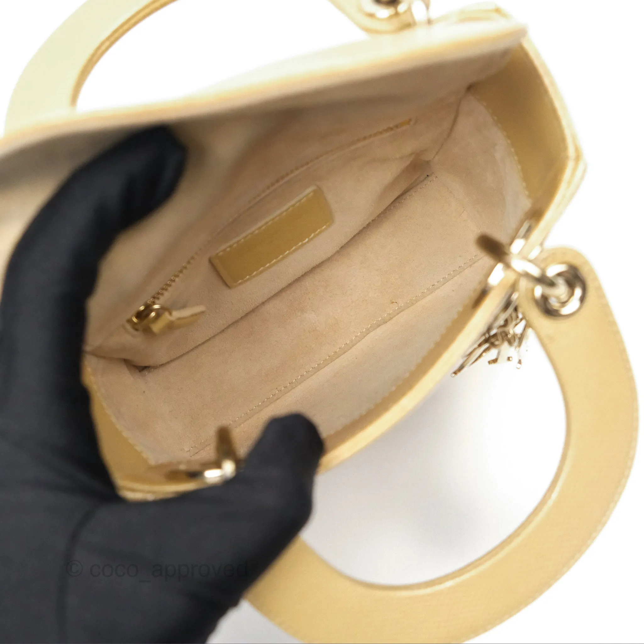 Christian Dior Mini Lady Dior Beige Lizard Gold Hardware