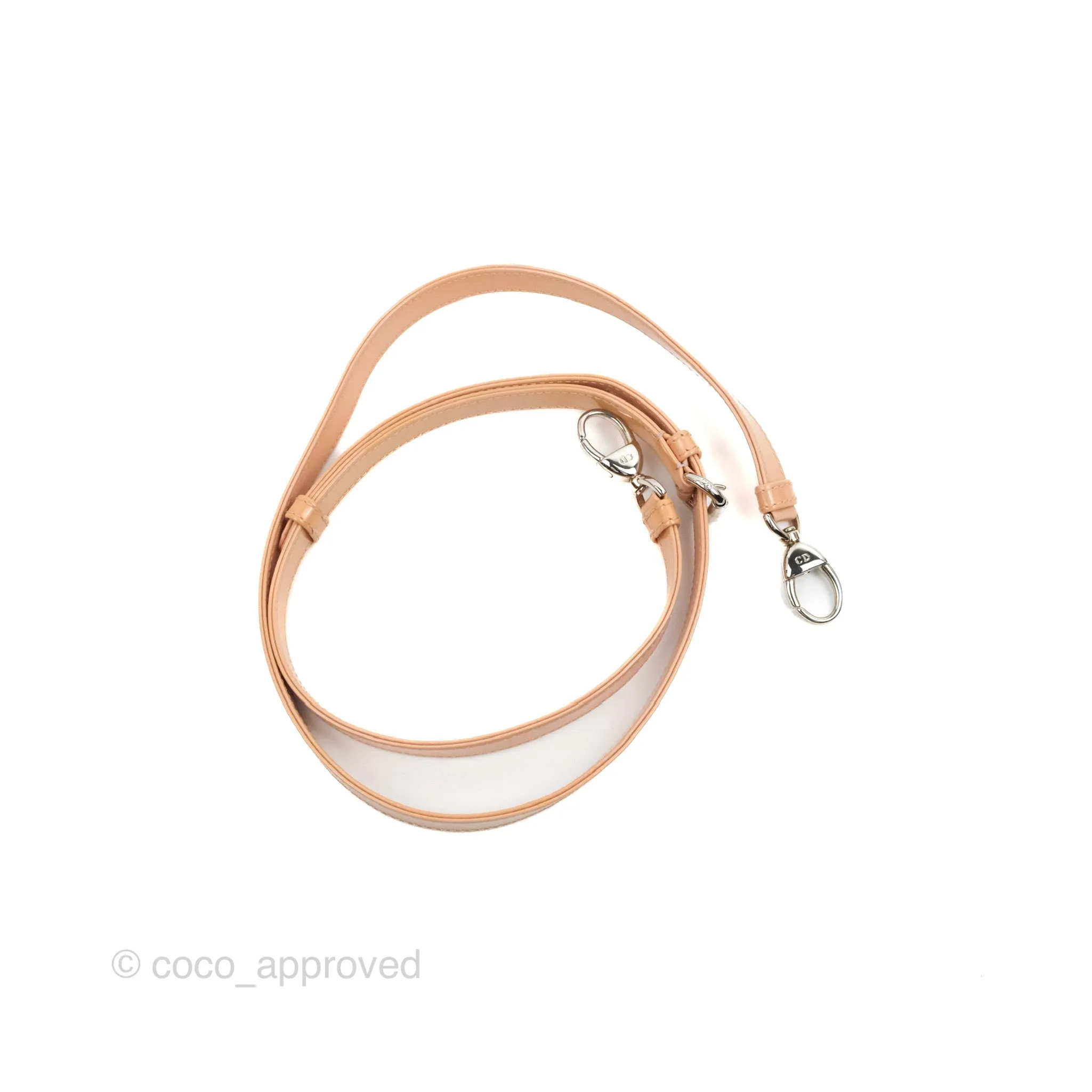 Christian Dior Mini Lady Dior Beige Pink Patent Silver Hardware