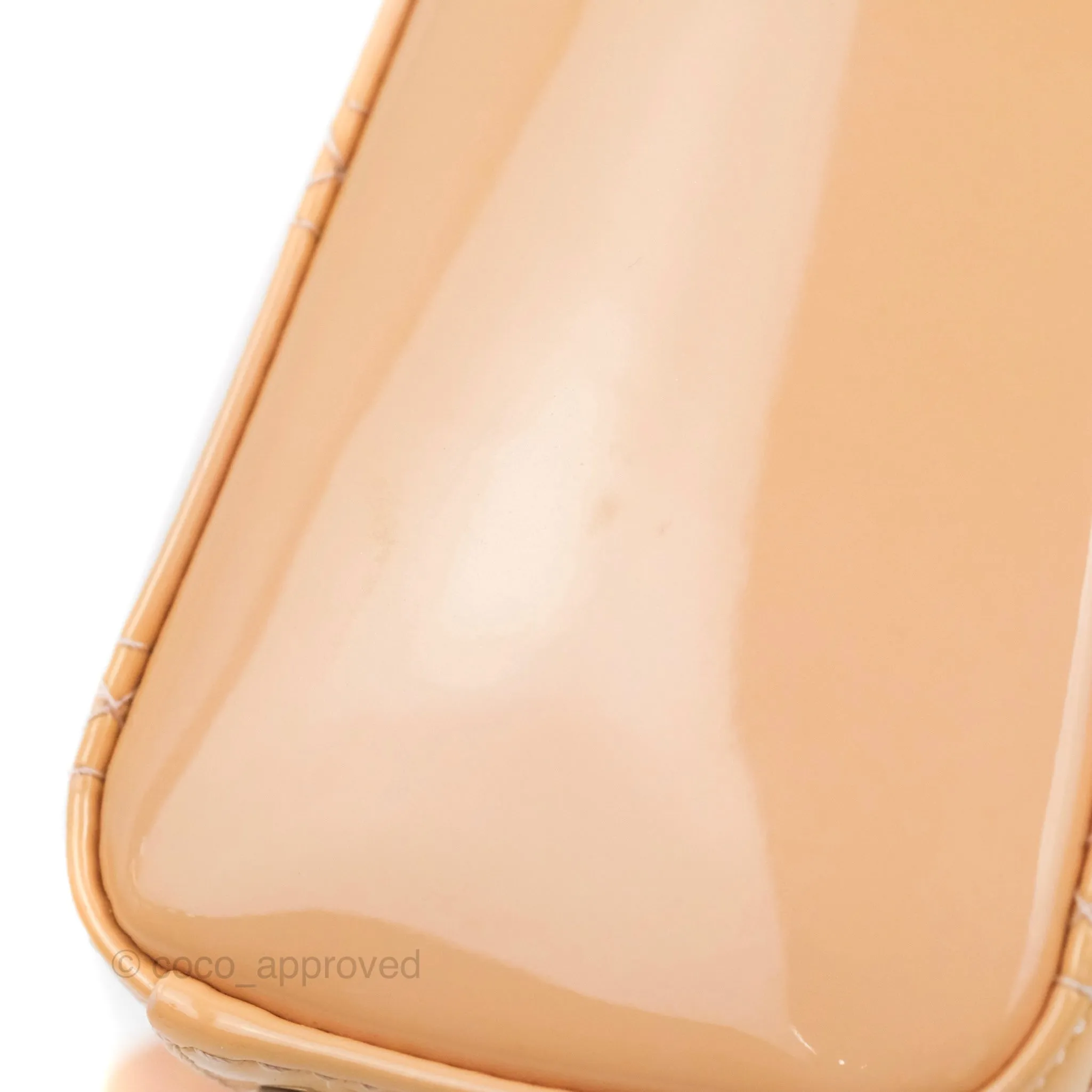 Christian Dior Mini Lady Dior Beige Pink Patent Silver Hardware