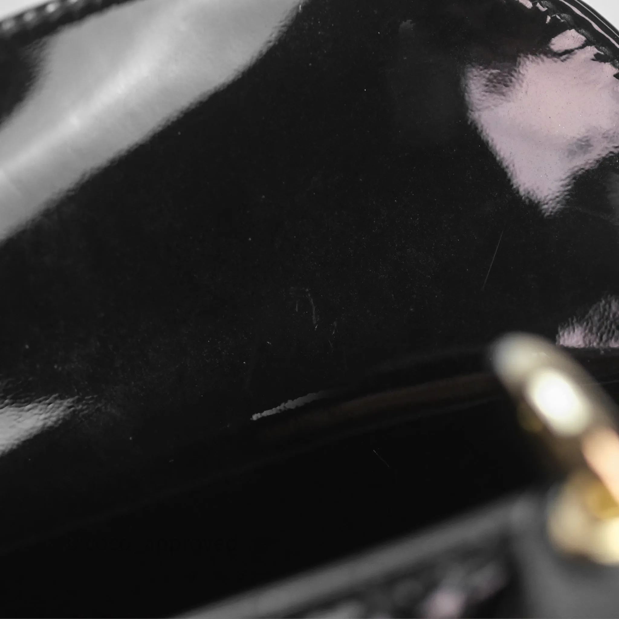 Christian Dior Mini Lady Dior Black Patent Gold Hardware