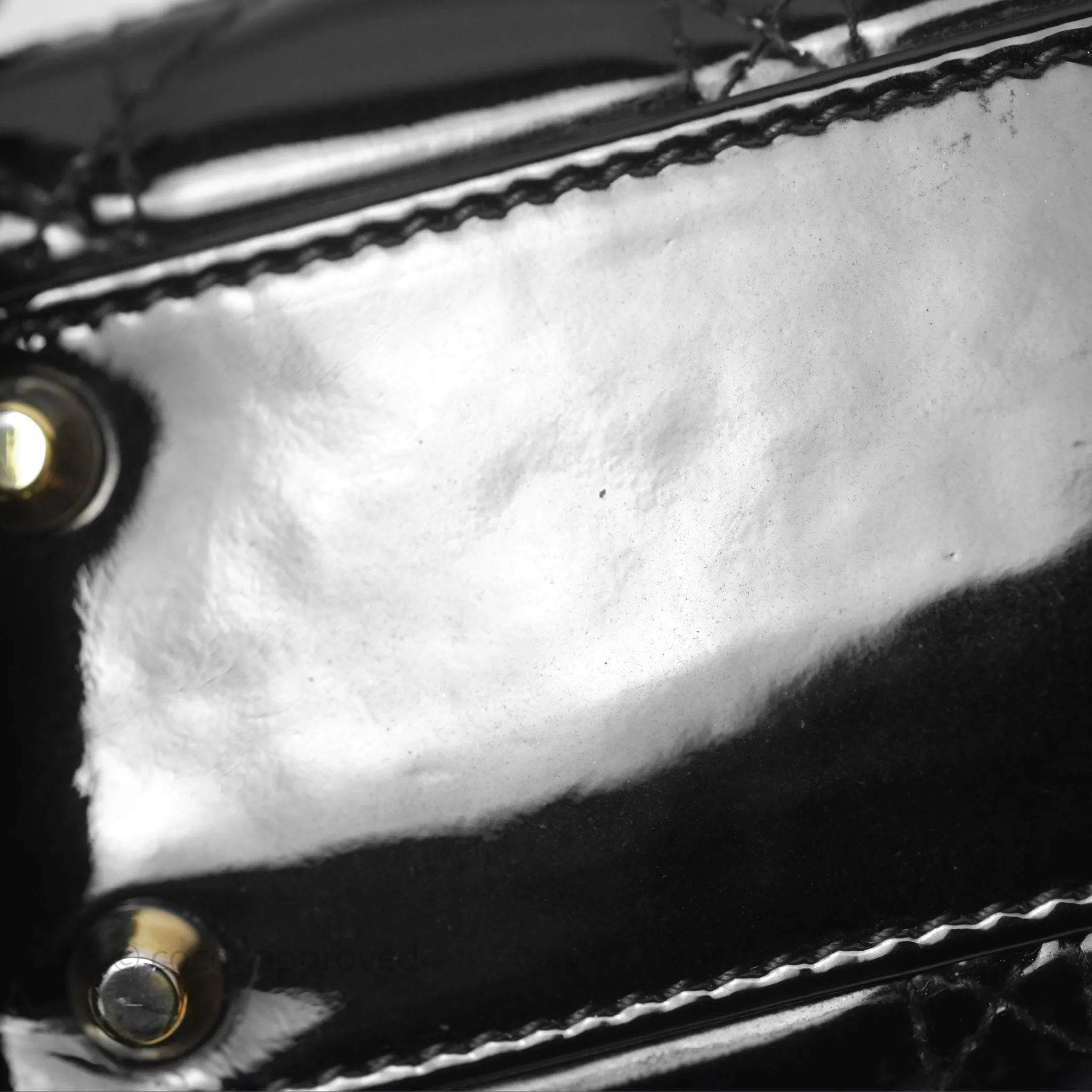 Christian Dior Mini Lady Dior Black Patent Gold Hardware
