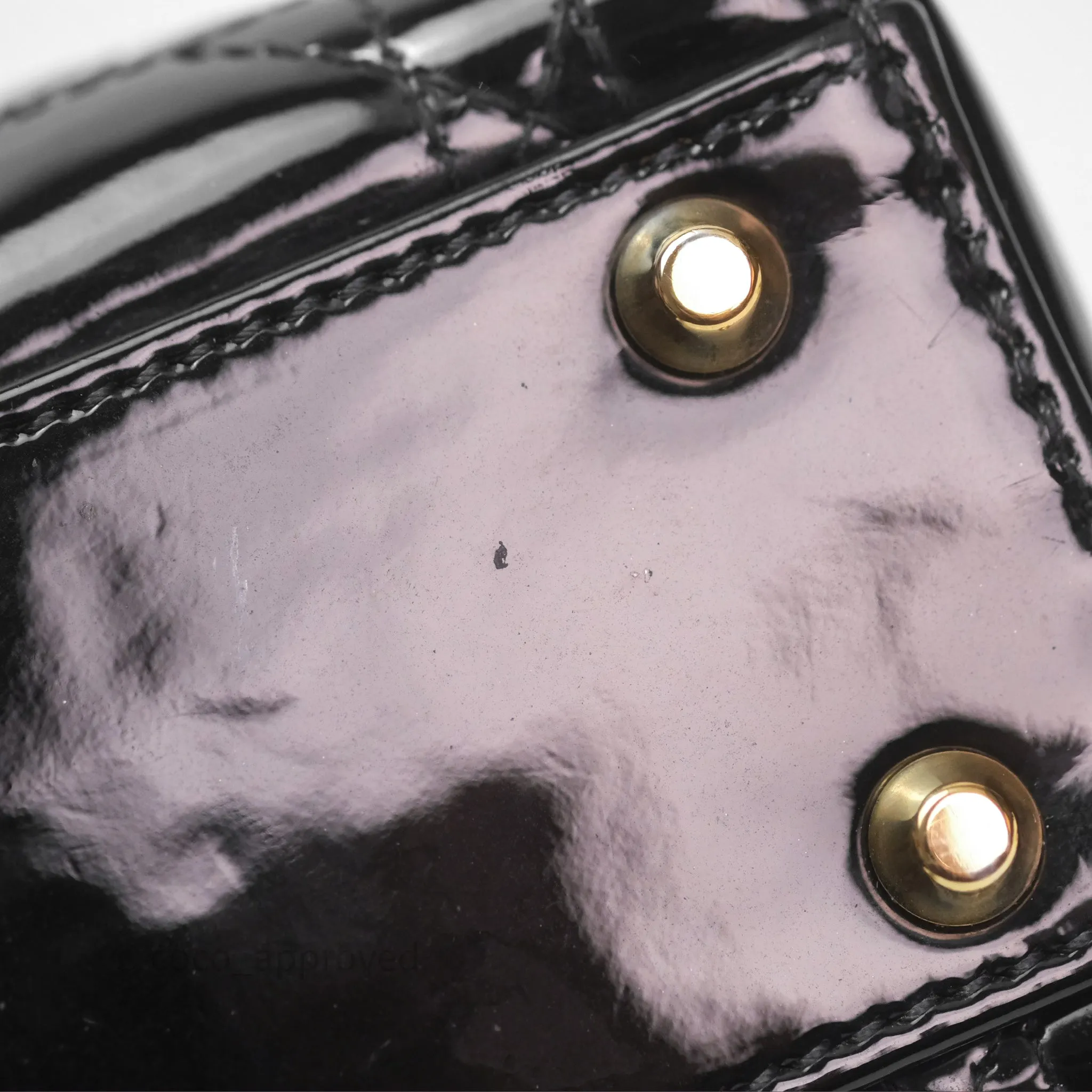 Christian Dior Mini Lady Dior Black Patent Gold Hardware