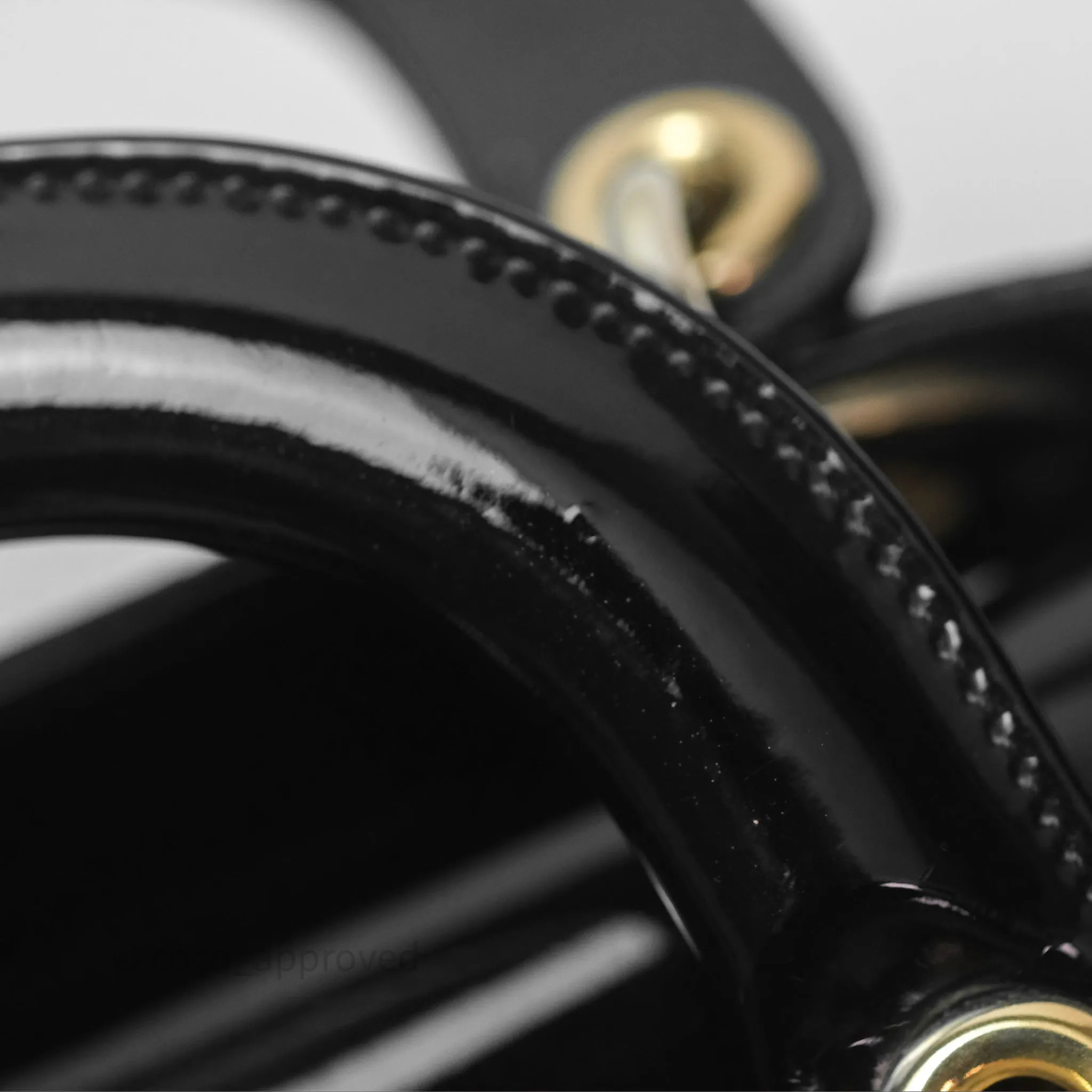 Christian Dior Mini Lady Dior Black Patent Gold Hardware
