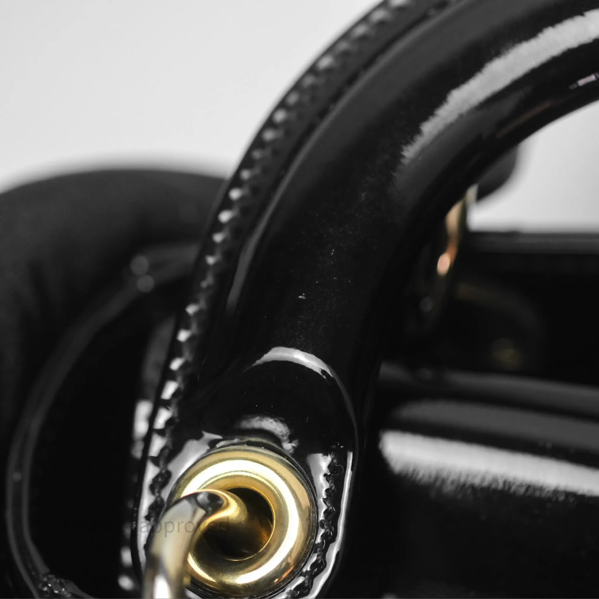 Christian Dior Mini Lady Dior Black Patent Gold Hardware