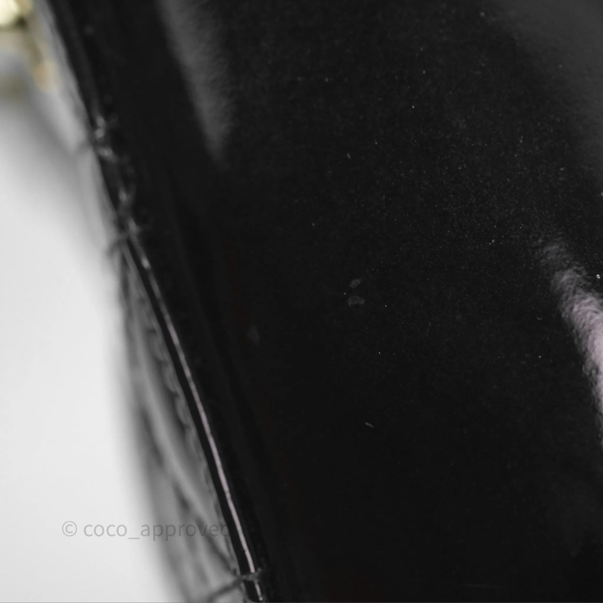 Christian Dior Mini Lady Dior Black Patent Gold Hardware