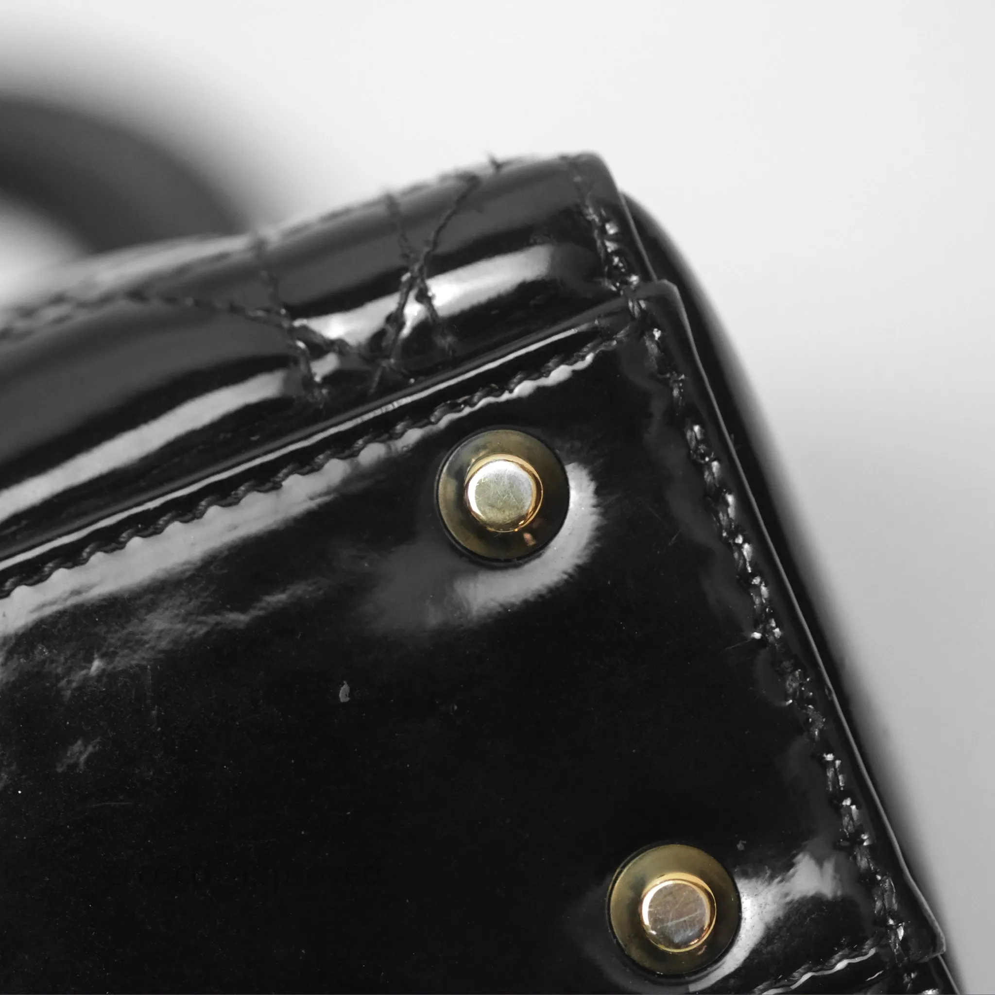 Christian Dior Mini Lady Dior Black Patent Gold Hardware