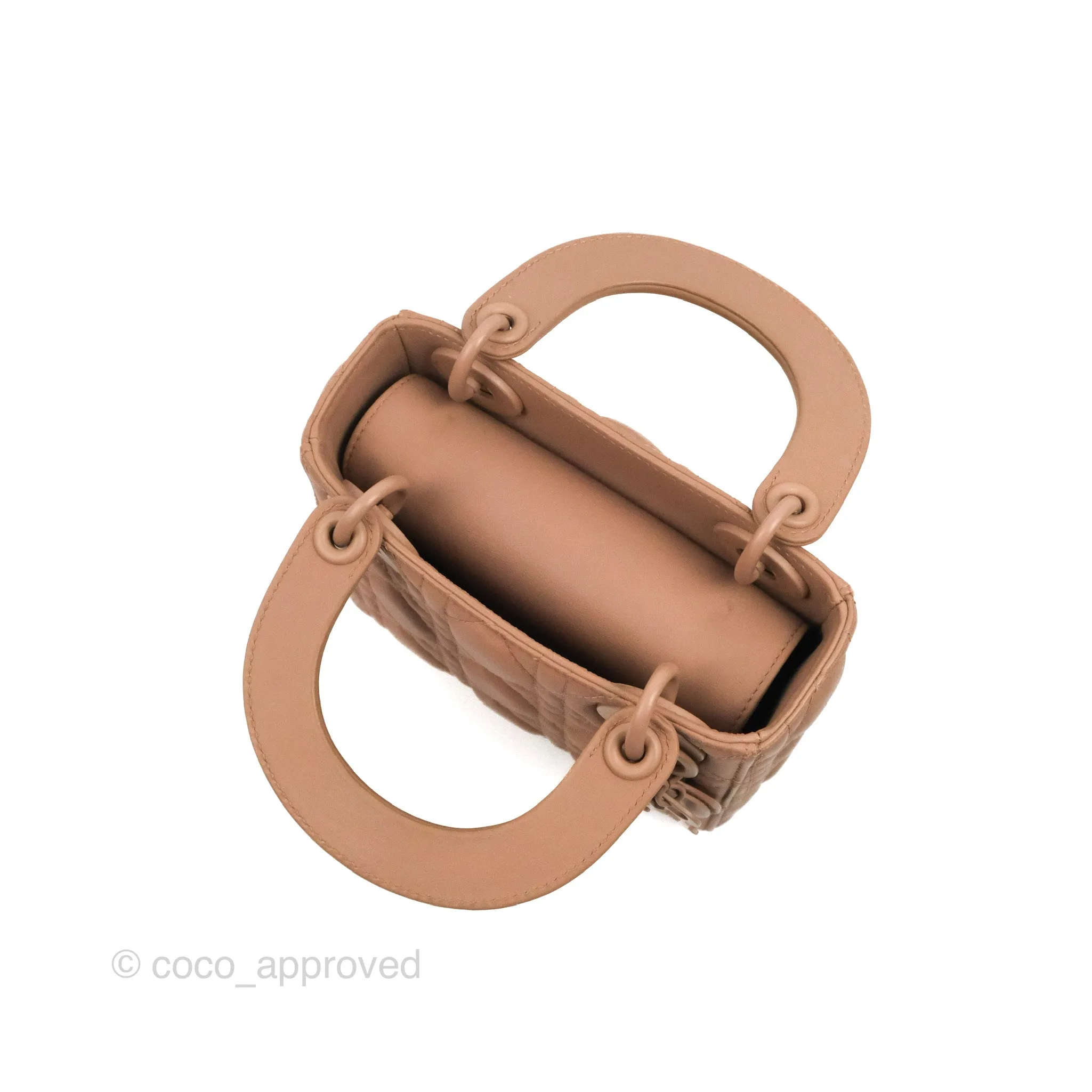 Christian Dior Mini Lady Dior Blush Ultramatte Cannage Calfskin