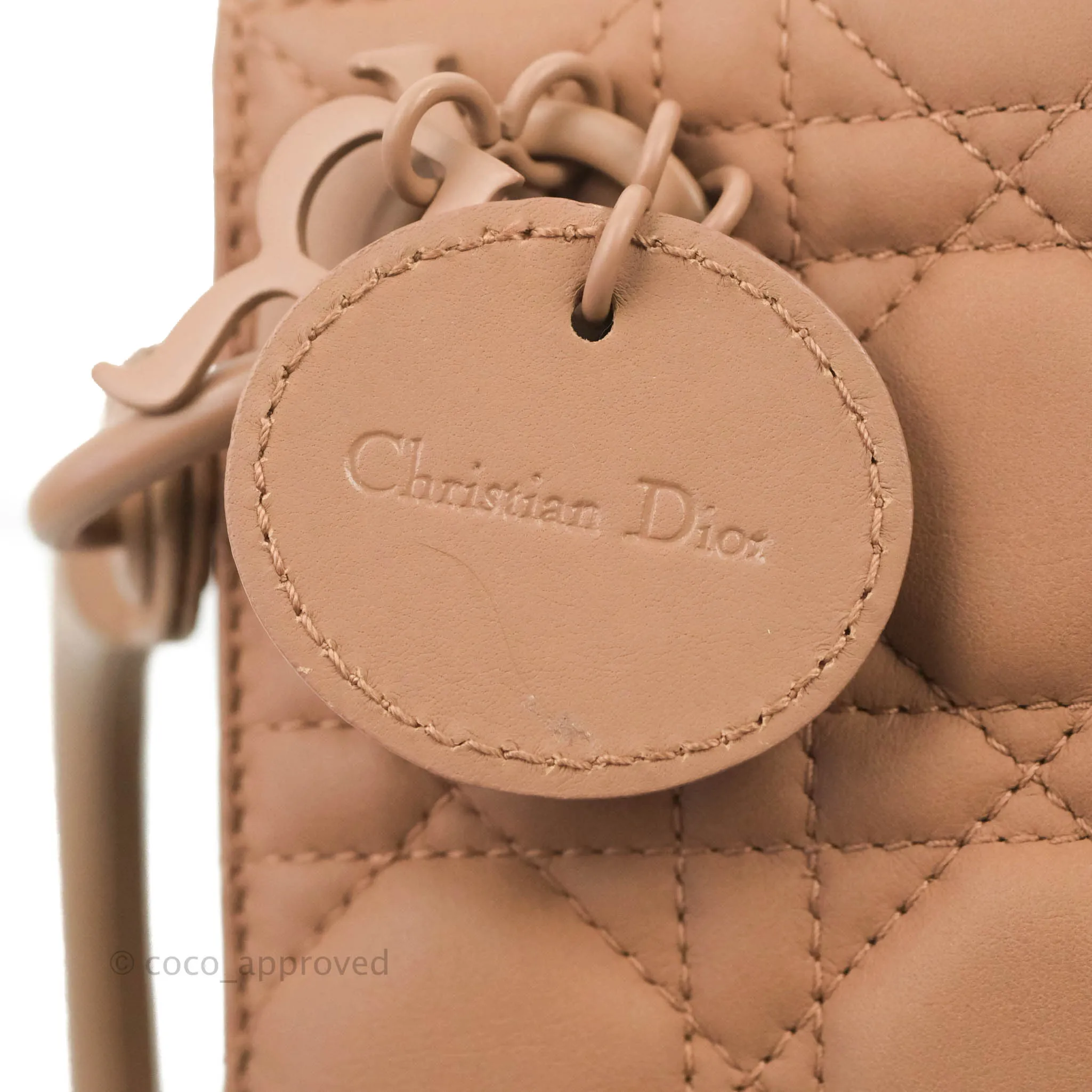 Christian Dior Mini Lady Dior Blush Ultramatte Cannage Calfskin
