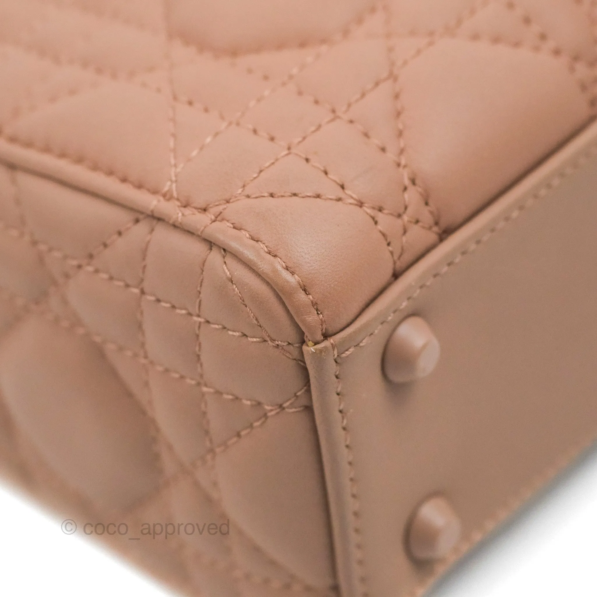 Christian Dior Mini Lady Dior Blush Ultramatte Cannage Calfskin