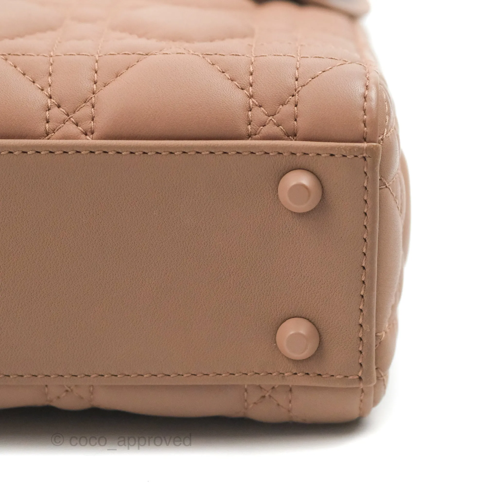 Christian Dior Mini Lady Dior Blush Ultramatte Cannage Calfskin