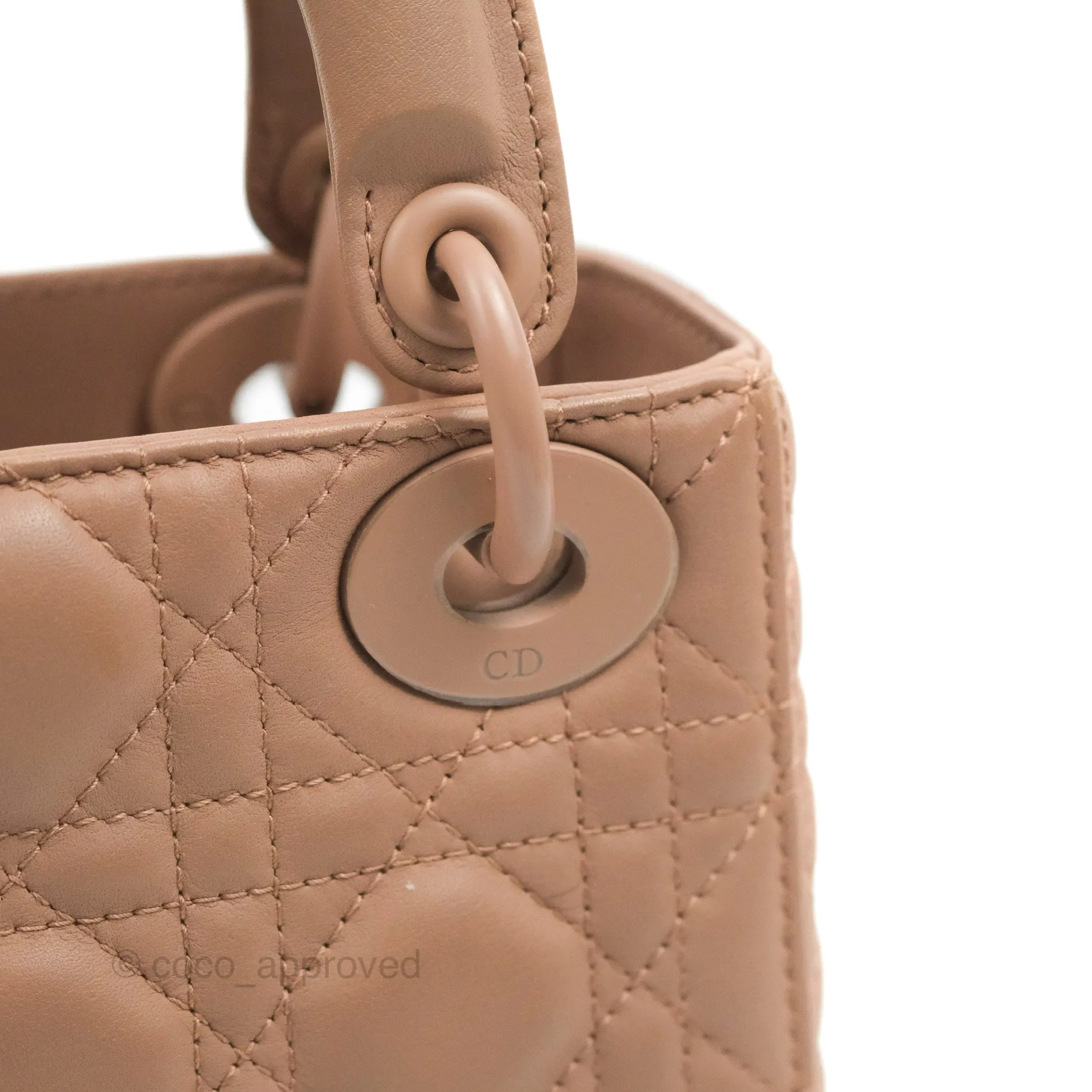 Christian Dior Mini Lady Dior Blush Ultramatte Cannage Calfskin