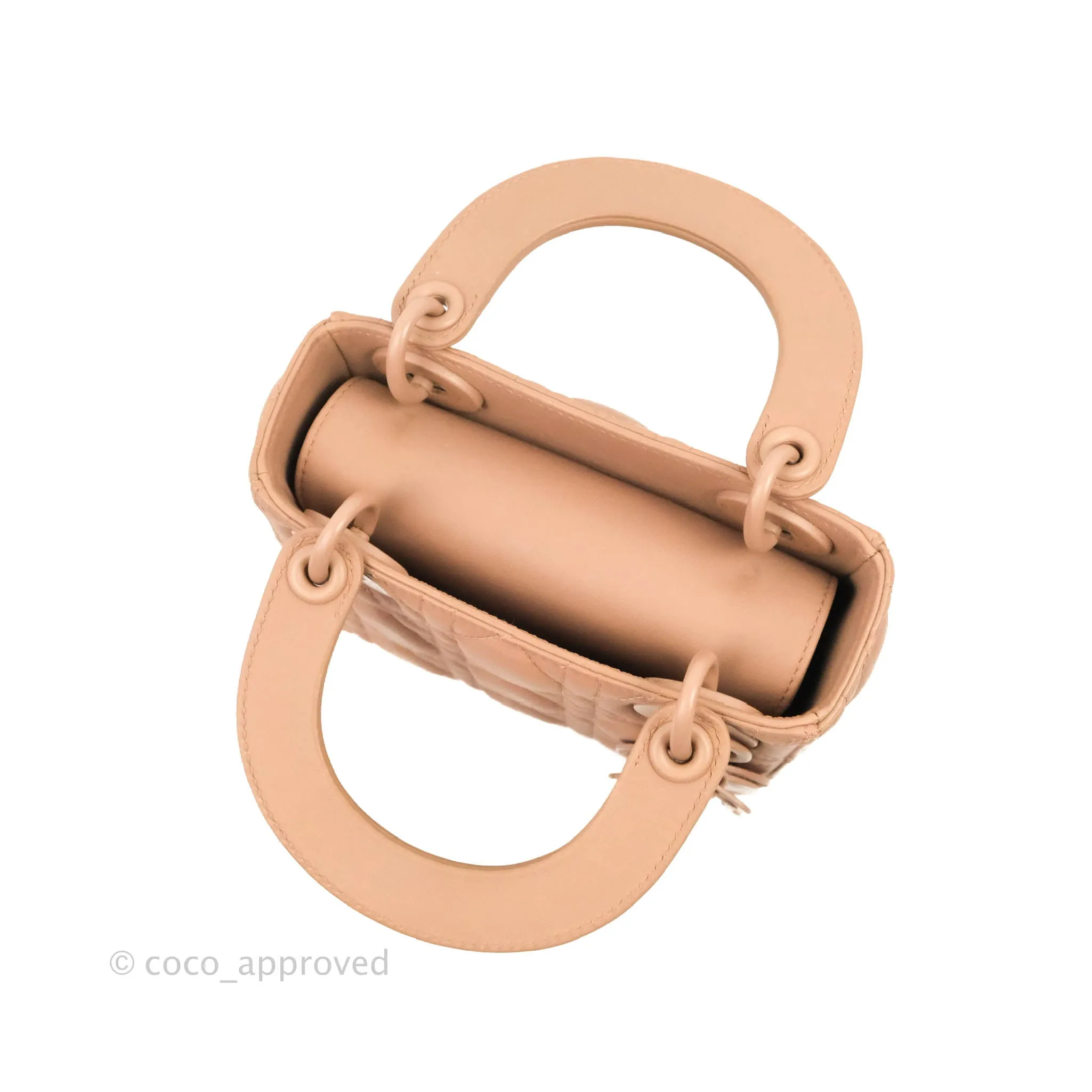 Christian Dior Mini Lady Dior Blush Ultramatte Cannage Calfskin