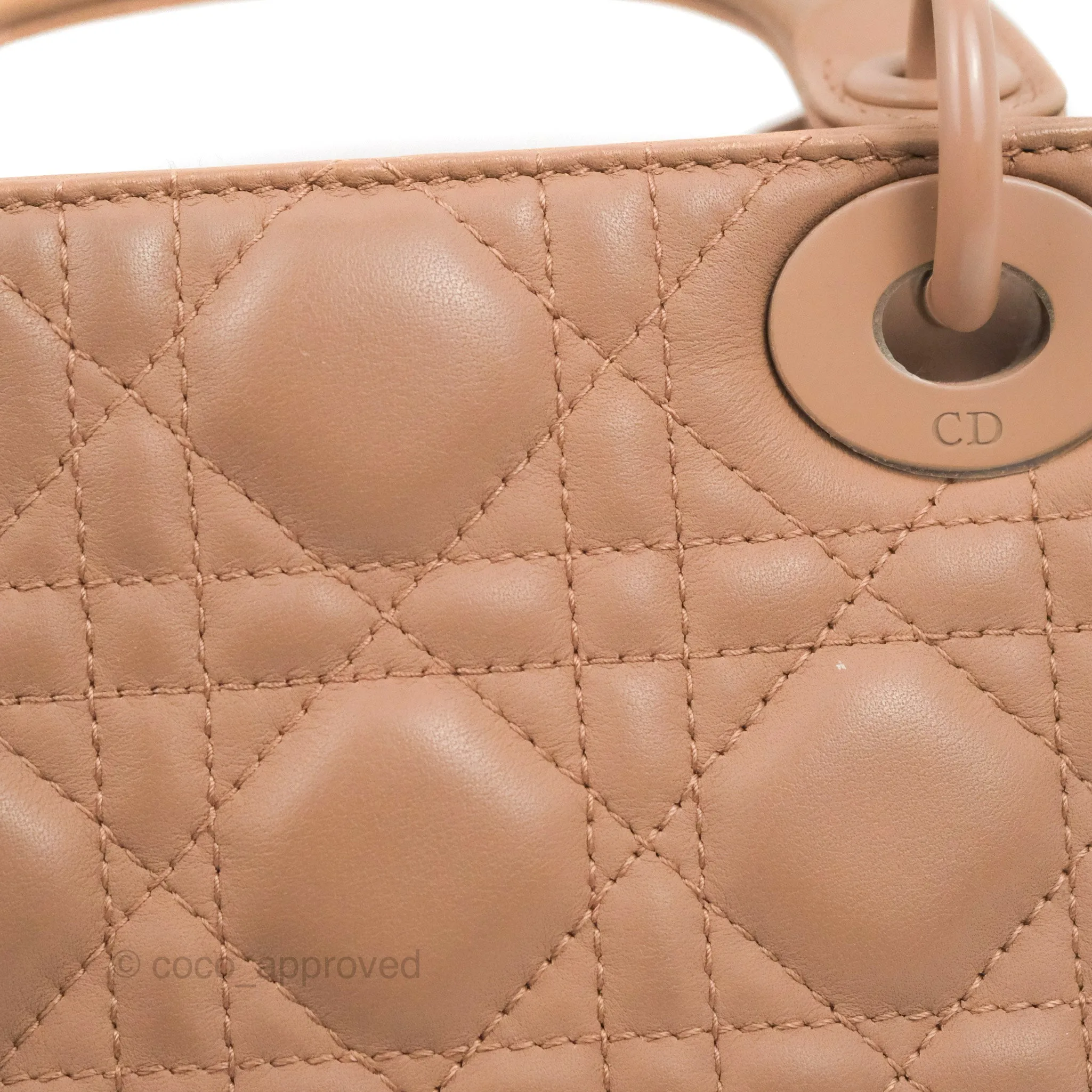 Christian Dior Mini Lady Dior Blush Ultramatte Cannage Calfskin