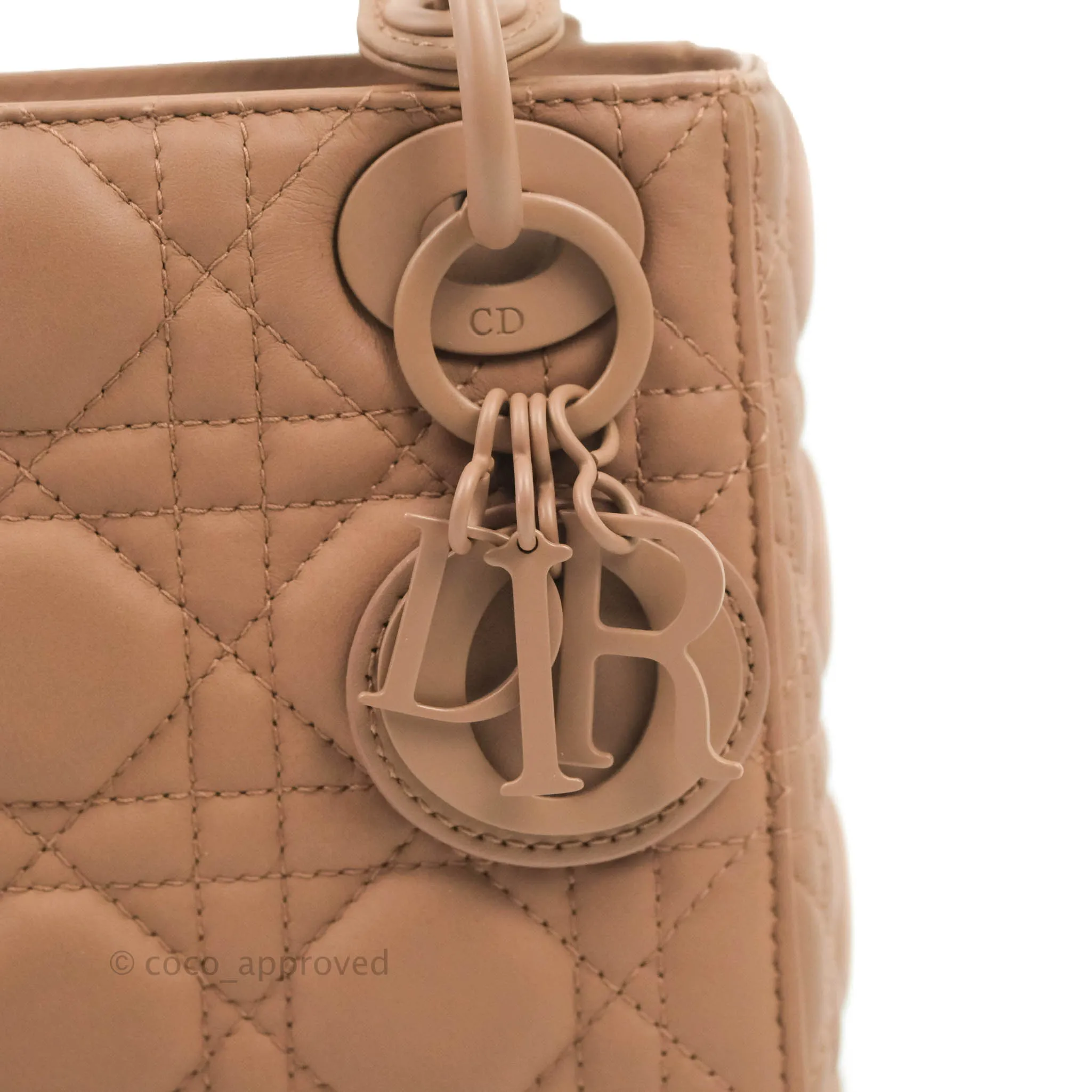 Christian Dior Mini Lady Dior Blush Ultramatte Cannage Calfskin