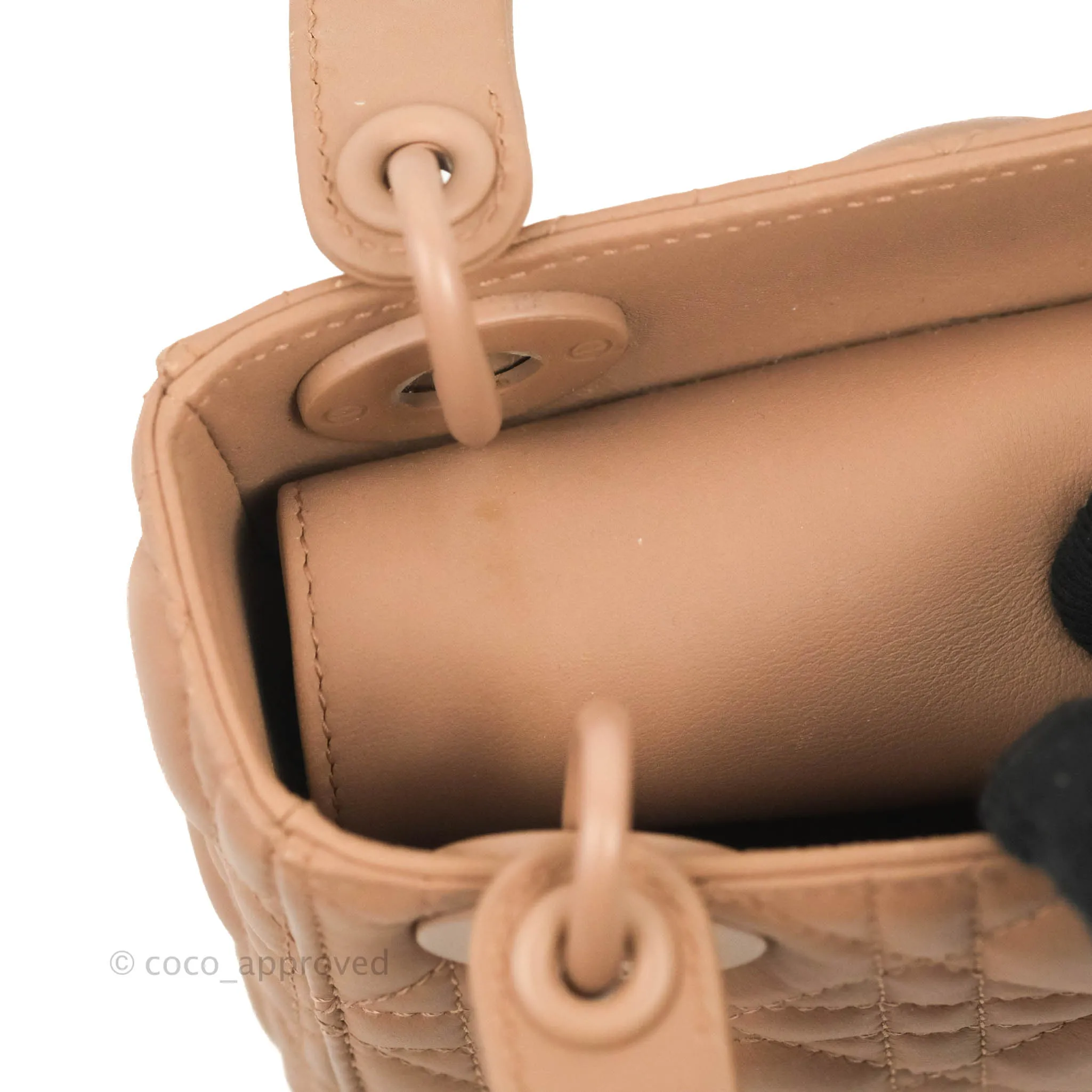 Christian Dior Mini Lady Dior Blush Ultramatte Cannage Calfskin