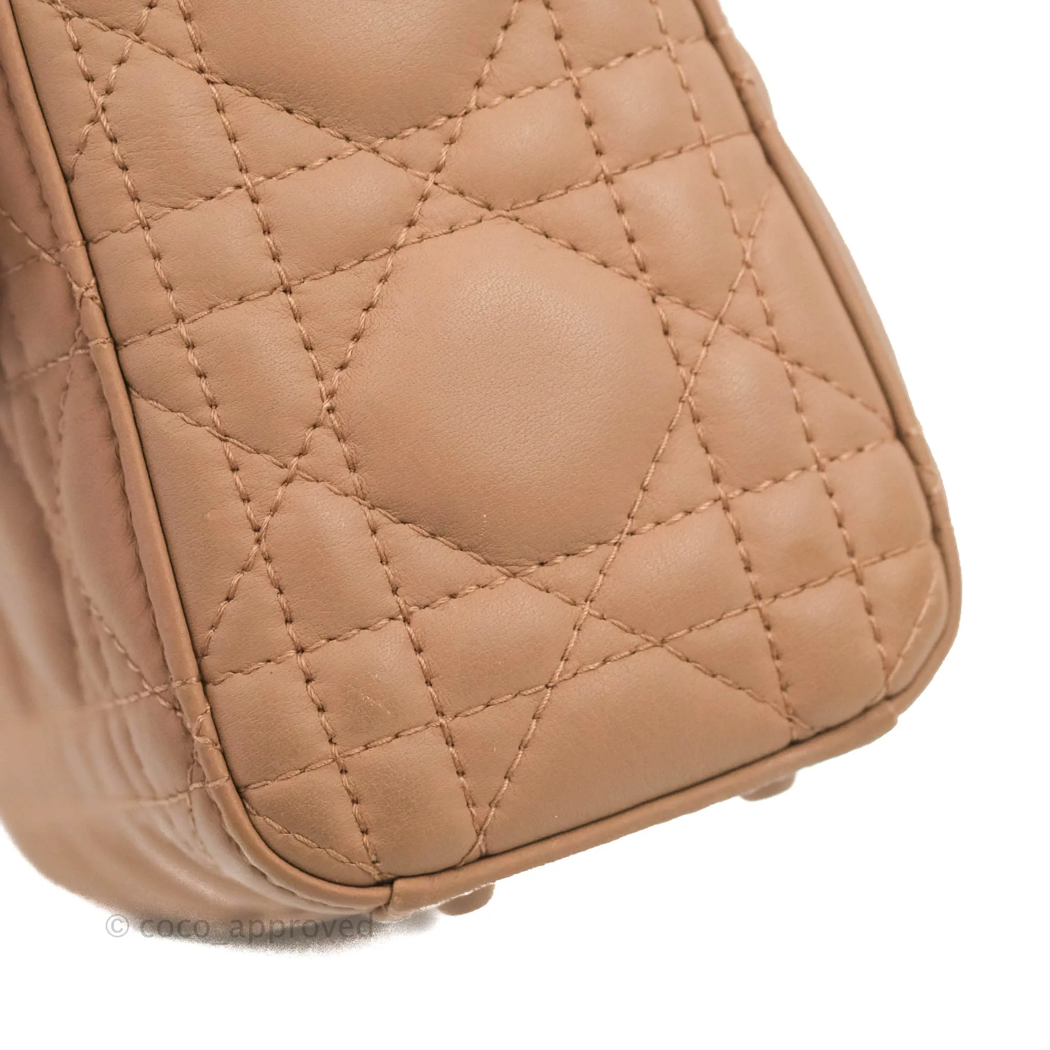 Christian Dior Mini Lady Dior Blush Ultramatte Cannage Calfskin