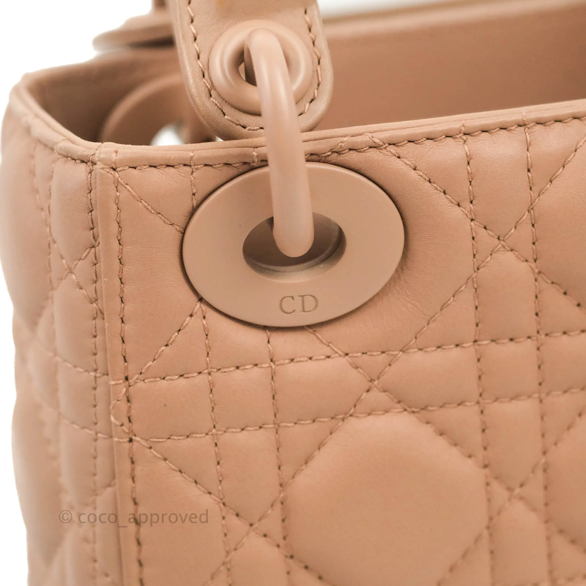 Christian Dior Mini Lady Dior Blush Ultramatte Cannage Calfskin
