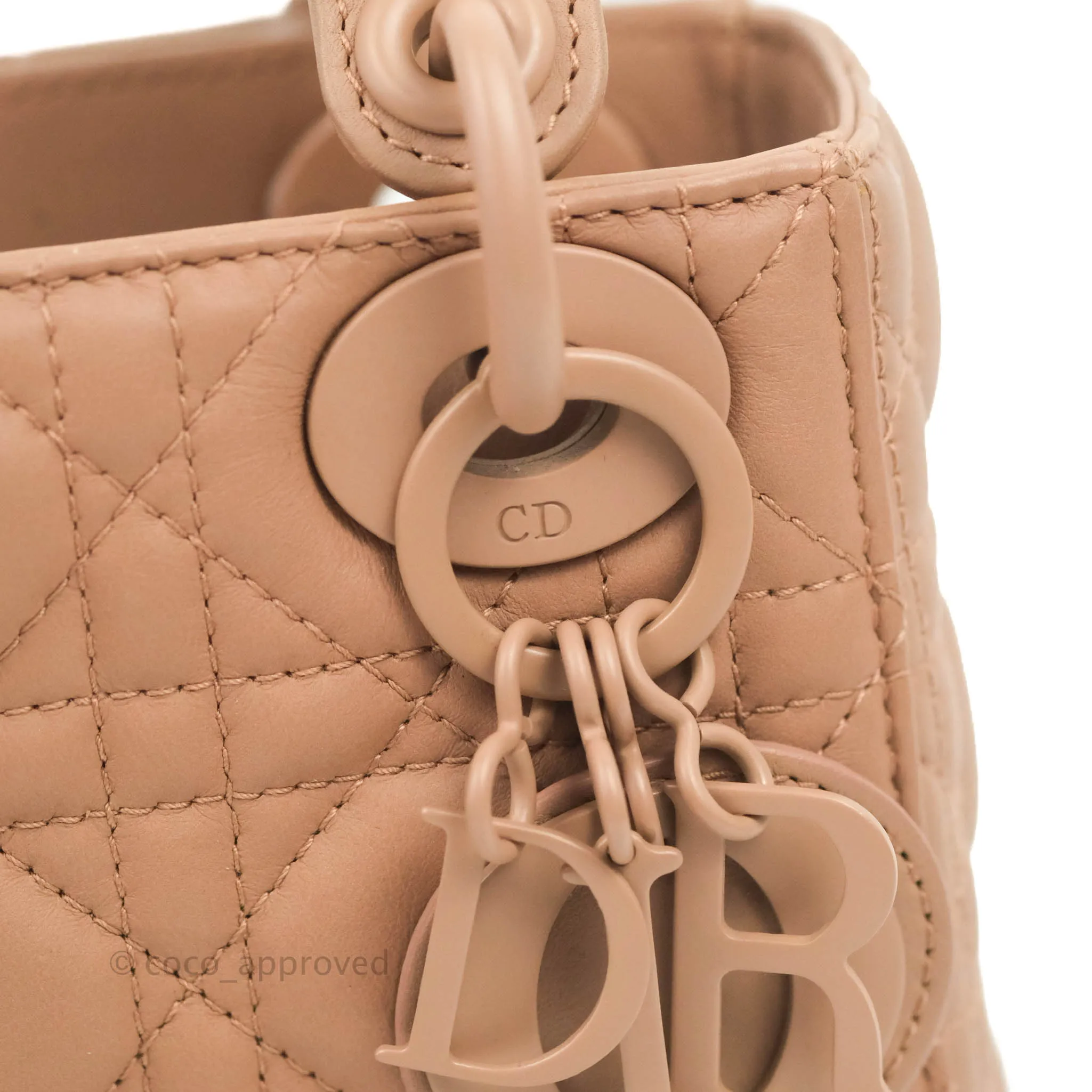 Christian Dior Mini Lady Dior Blush Ultramatte Cannage Calfskin