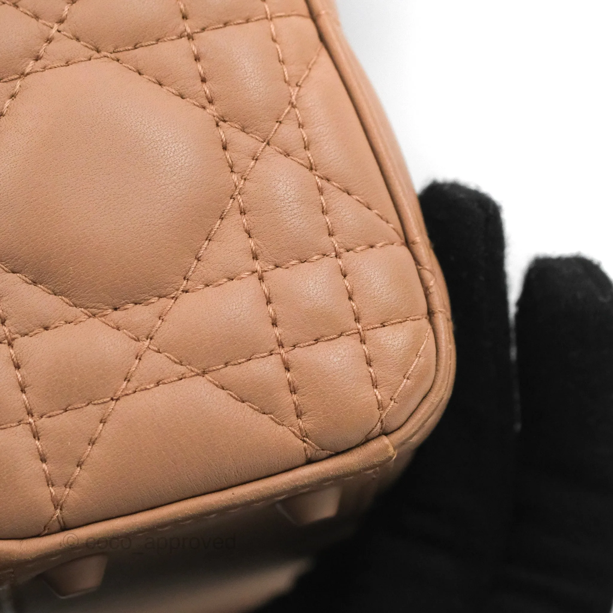 Christian Dior Mini Lady Dior Blush Ultramatte Cannage Calfskin