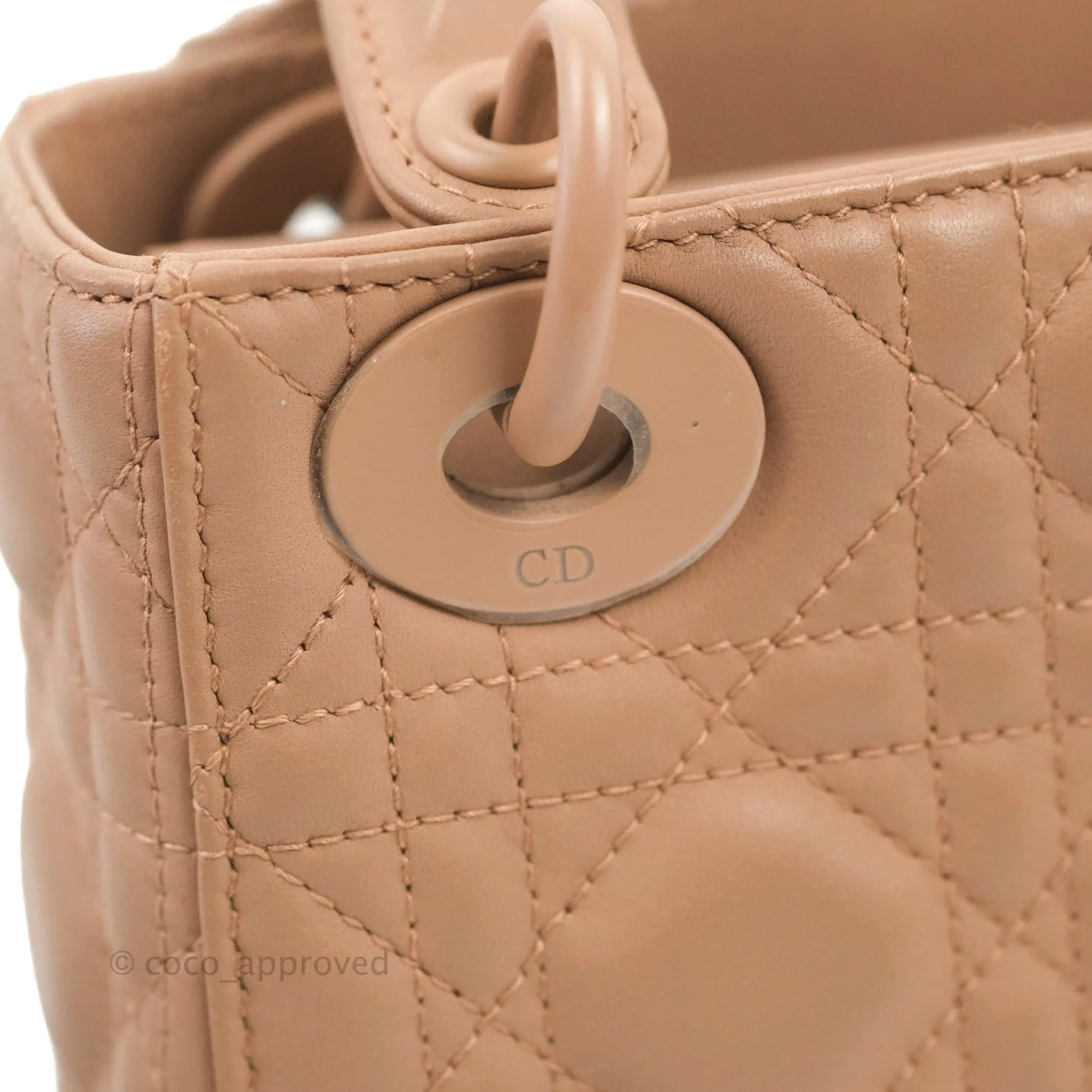 Christian Dior Mini Lady Dior Blush Ultramatte Cannage Calfskin