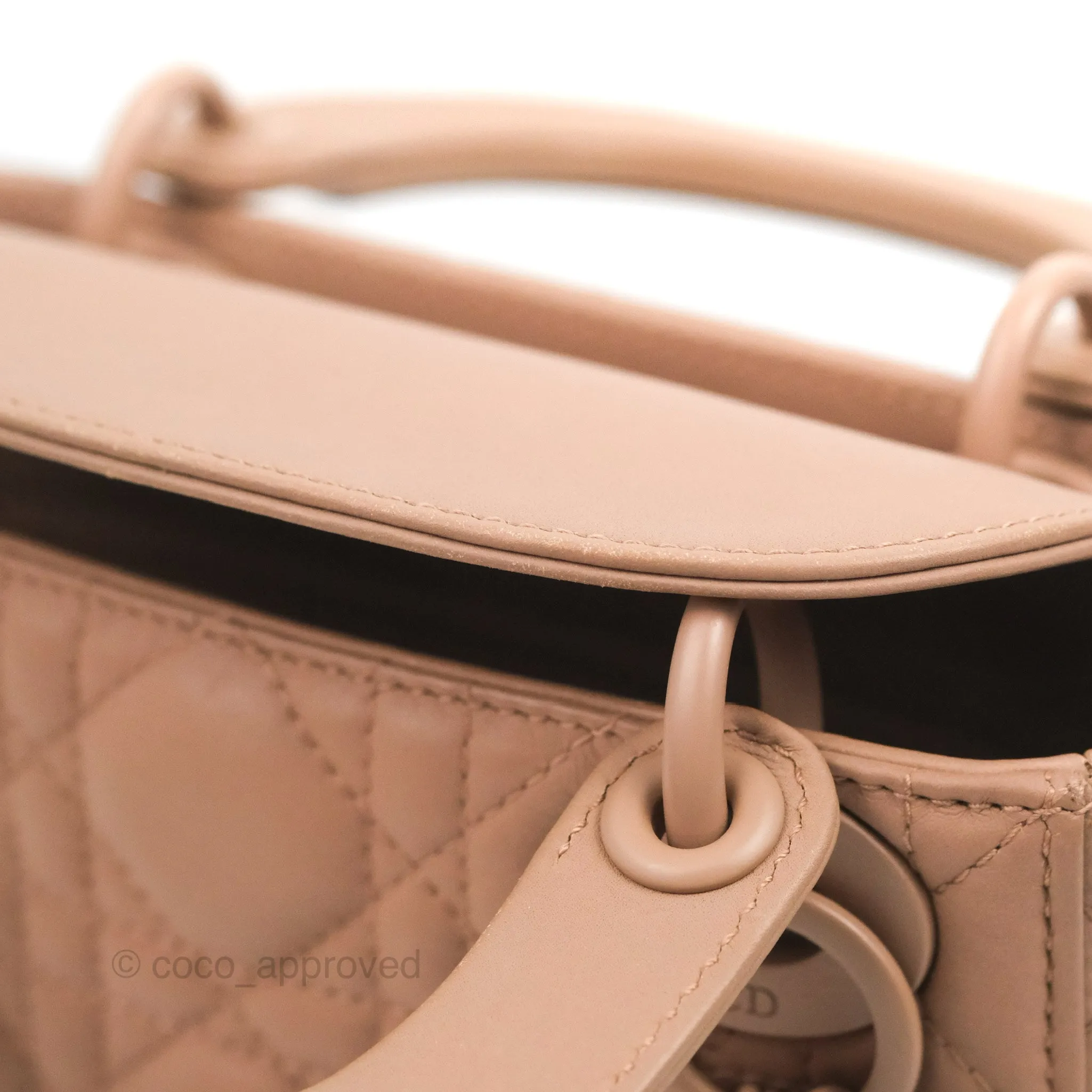 Christian Dior Mini Lady Dior Blush Ultramatte Cannage Calfskin