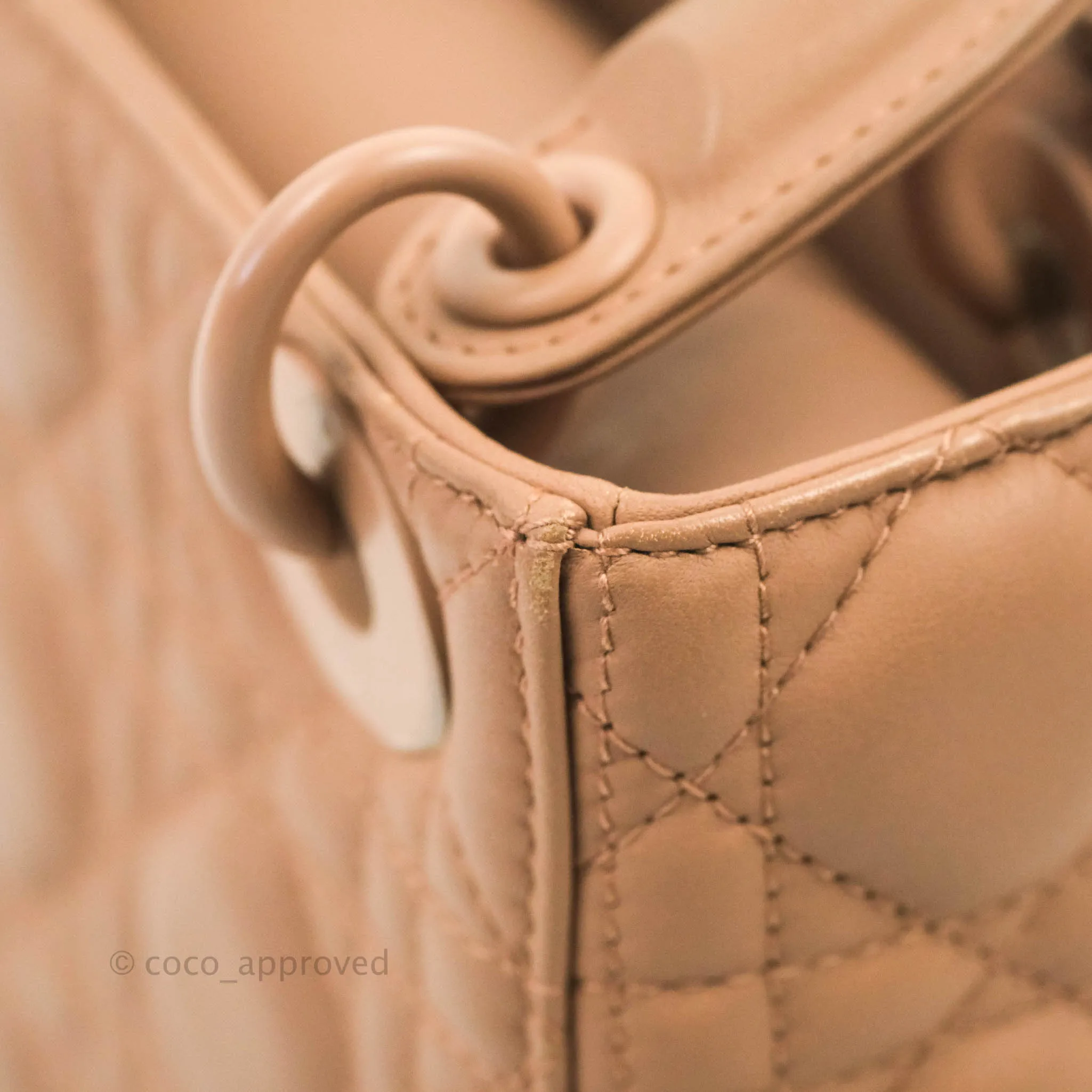 Christian Dior Mini Lady Dior Blush Ultramatte Cannage Calfskin