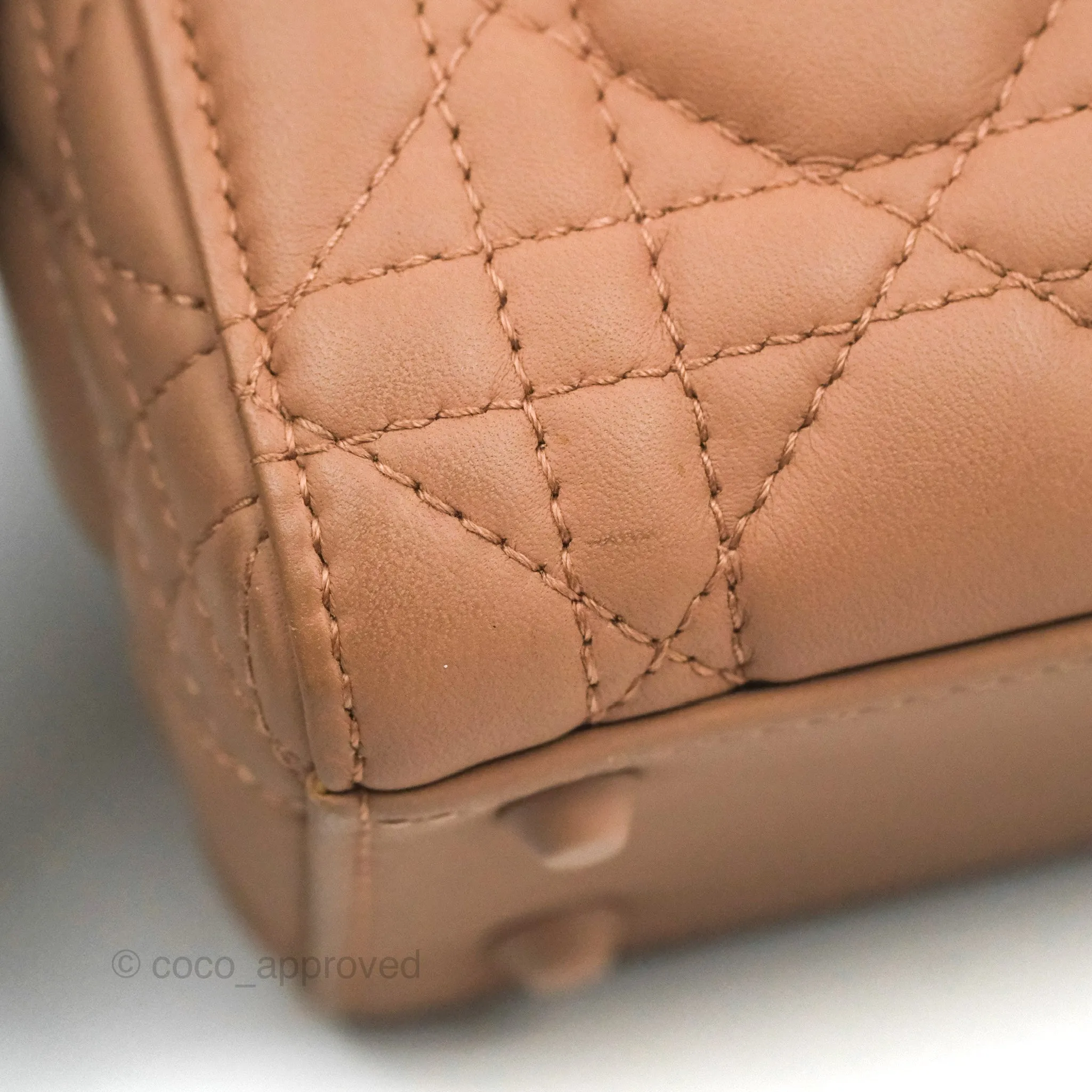 Christian Dior Mini Lady Dior Blush Ultramatte Cannage Calfskin