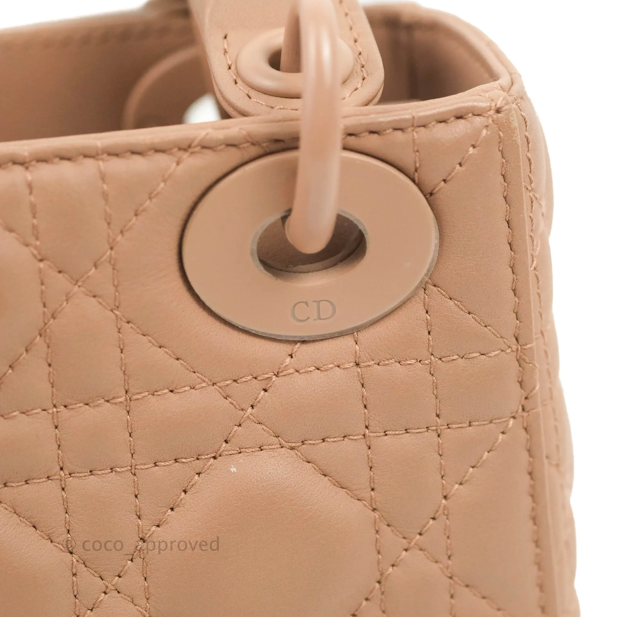 Christian Dior Mini Lady Dior Blush Ultramatte Cannage Calfskin